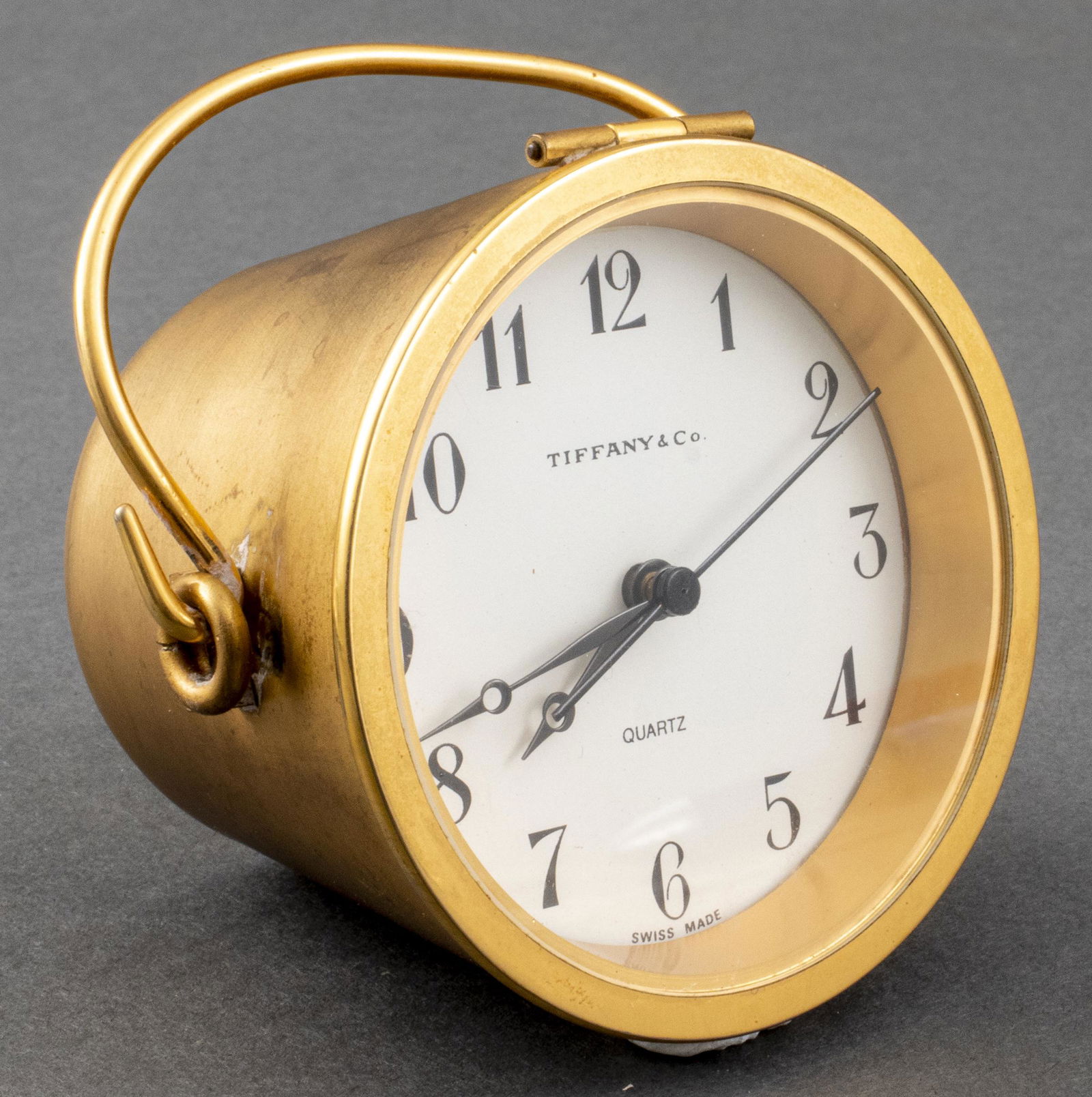 Tiffany & Co. Brass "Bucket" Desk Clock (1 of 5)