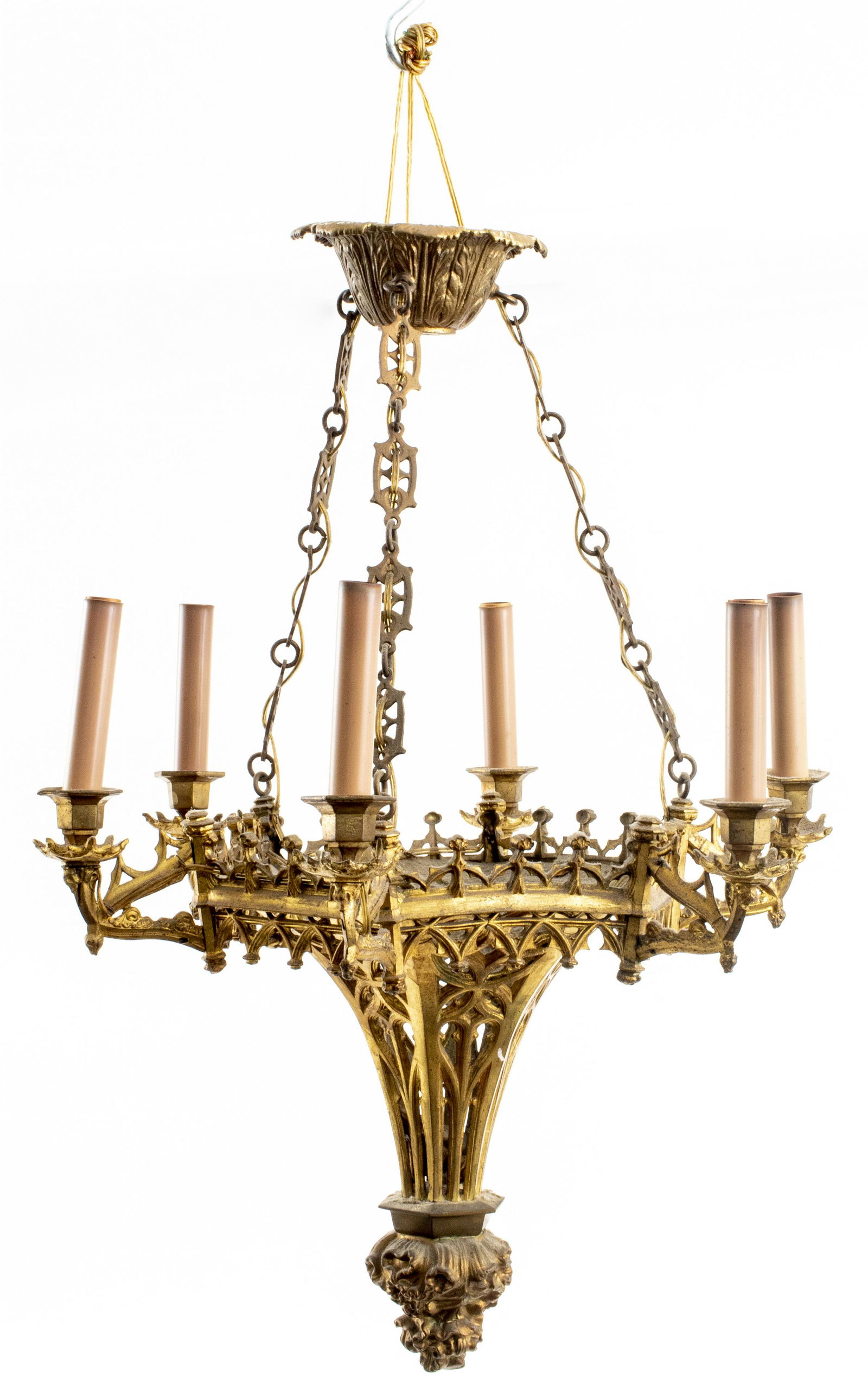 Gothic Revival Gilt Bronze Chandelier (1 of 9)