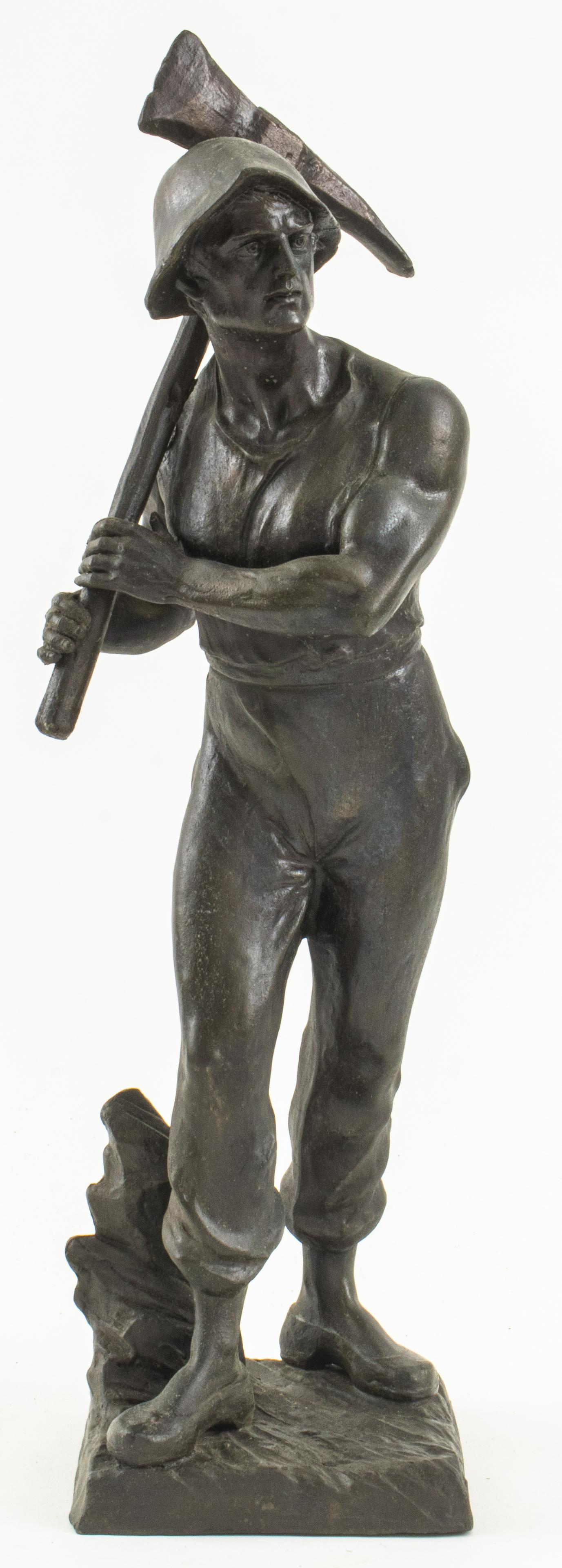 The Miner Cast Metal Sculpture, 20th Century (1 of 12)