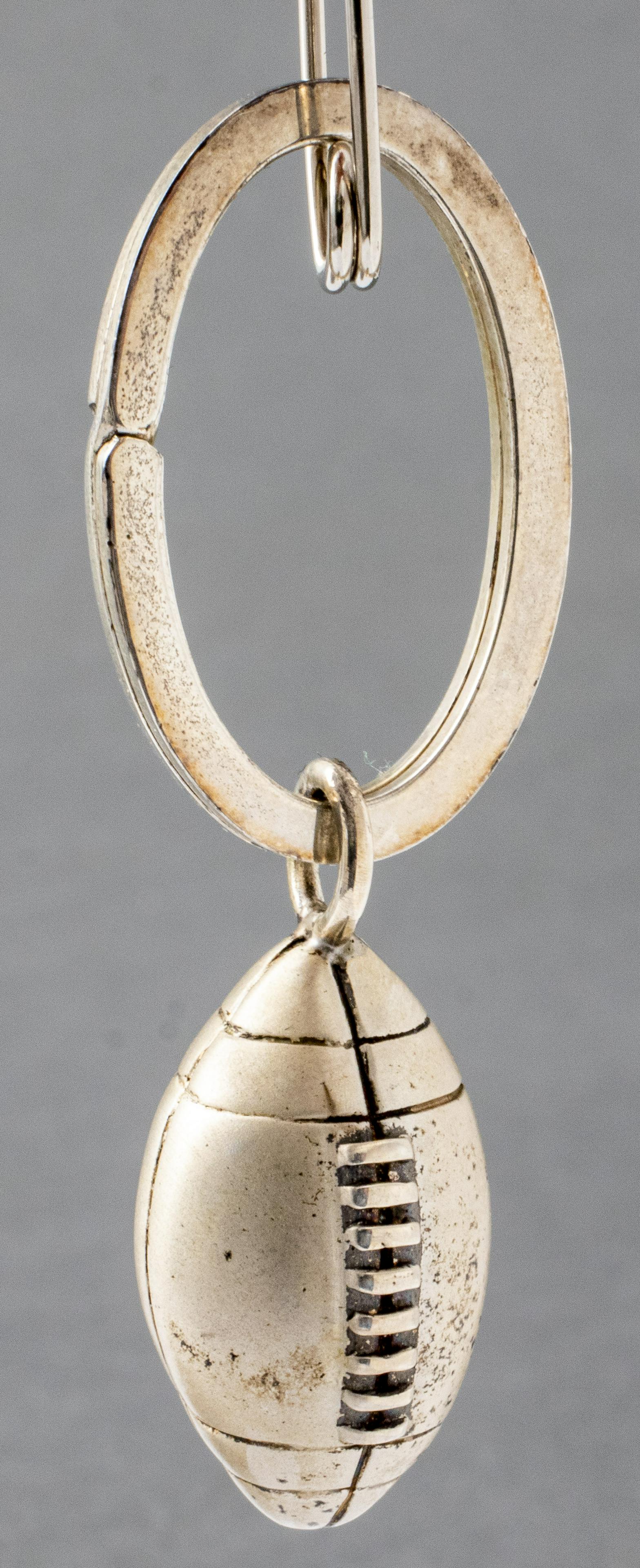 Angela Cummings Sterling Silver Football Key Ring (1 of 5)