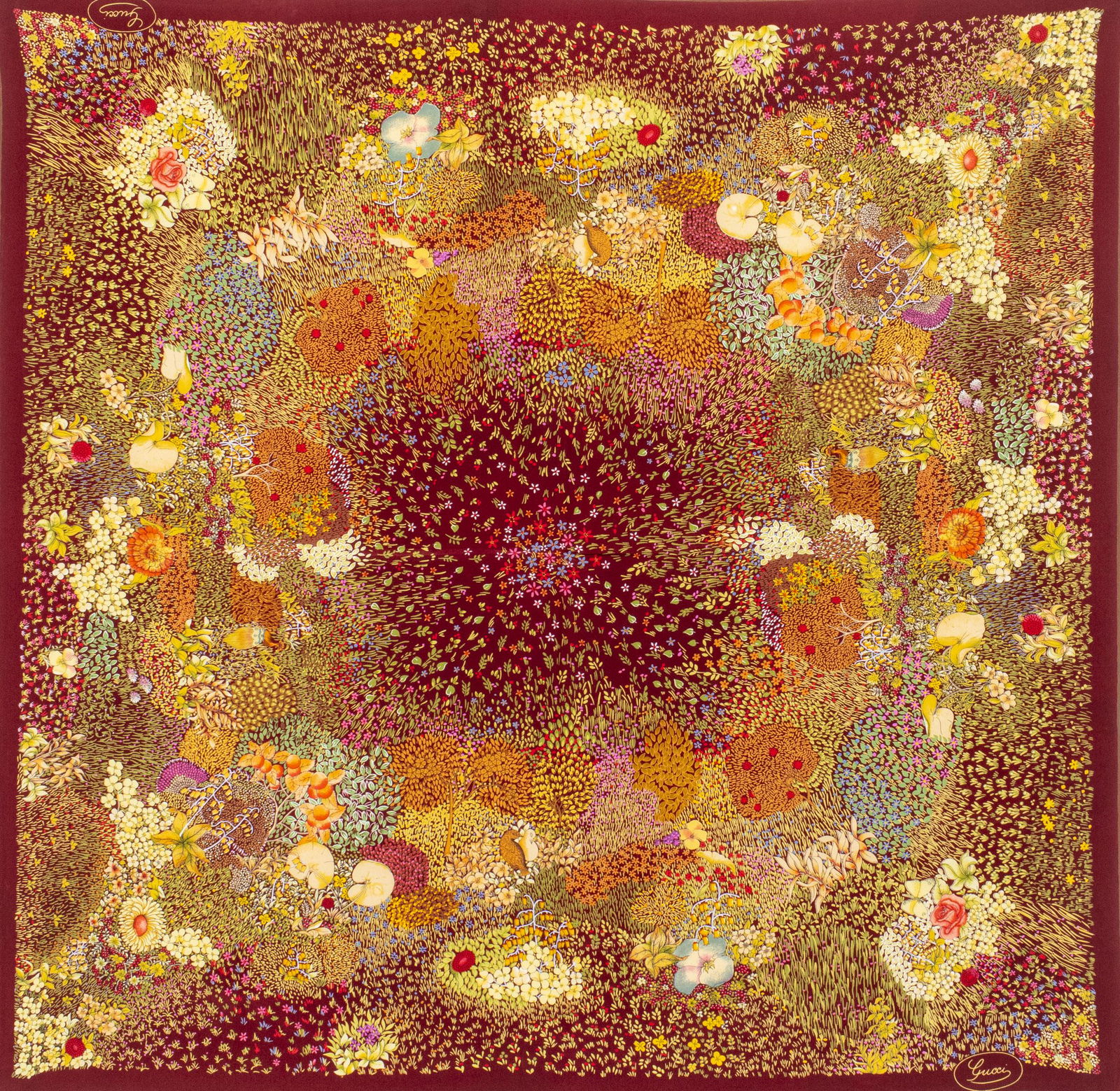 Gucci Silk Scarf with Flowers (1 of 5)