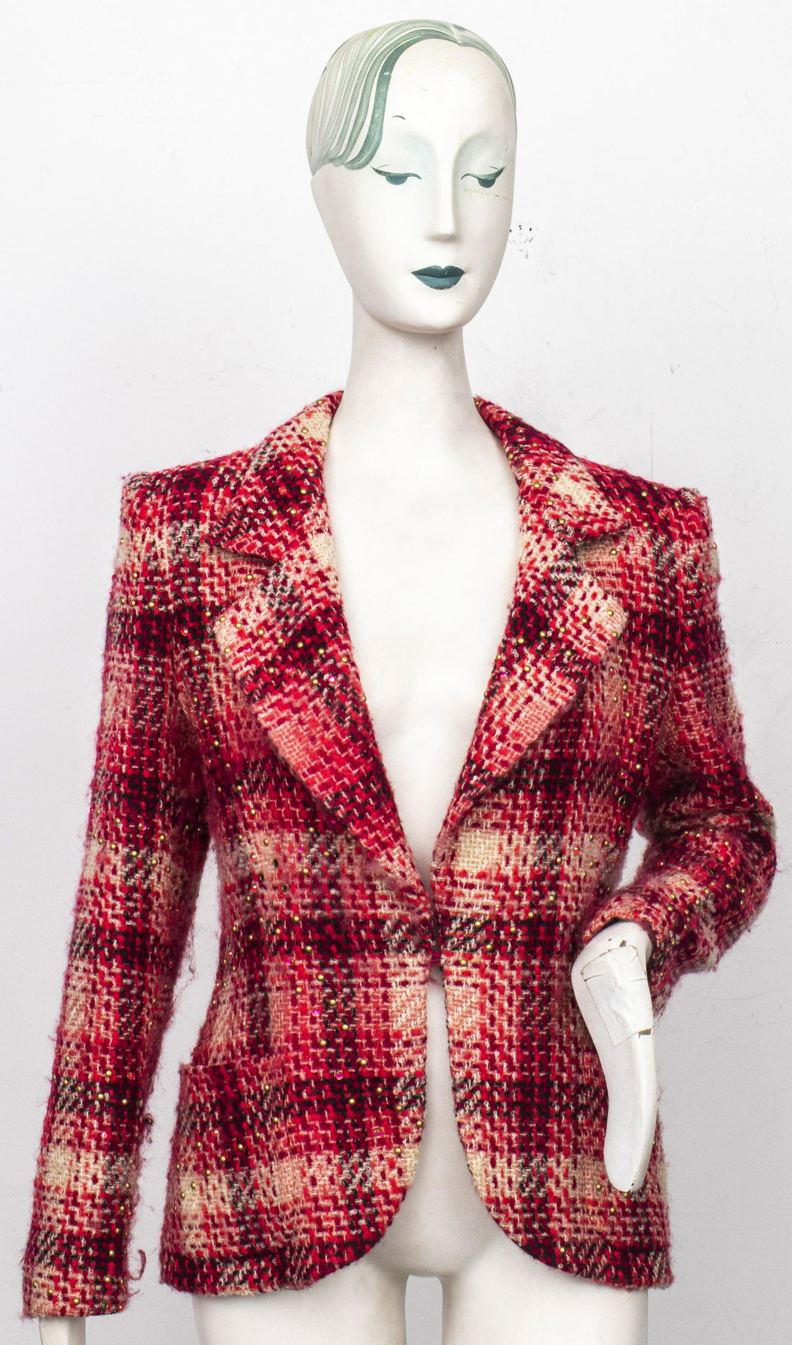 Emanuel Ungaro Vintage Pink Patterned Wool Blazer (1 of 7)