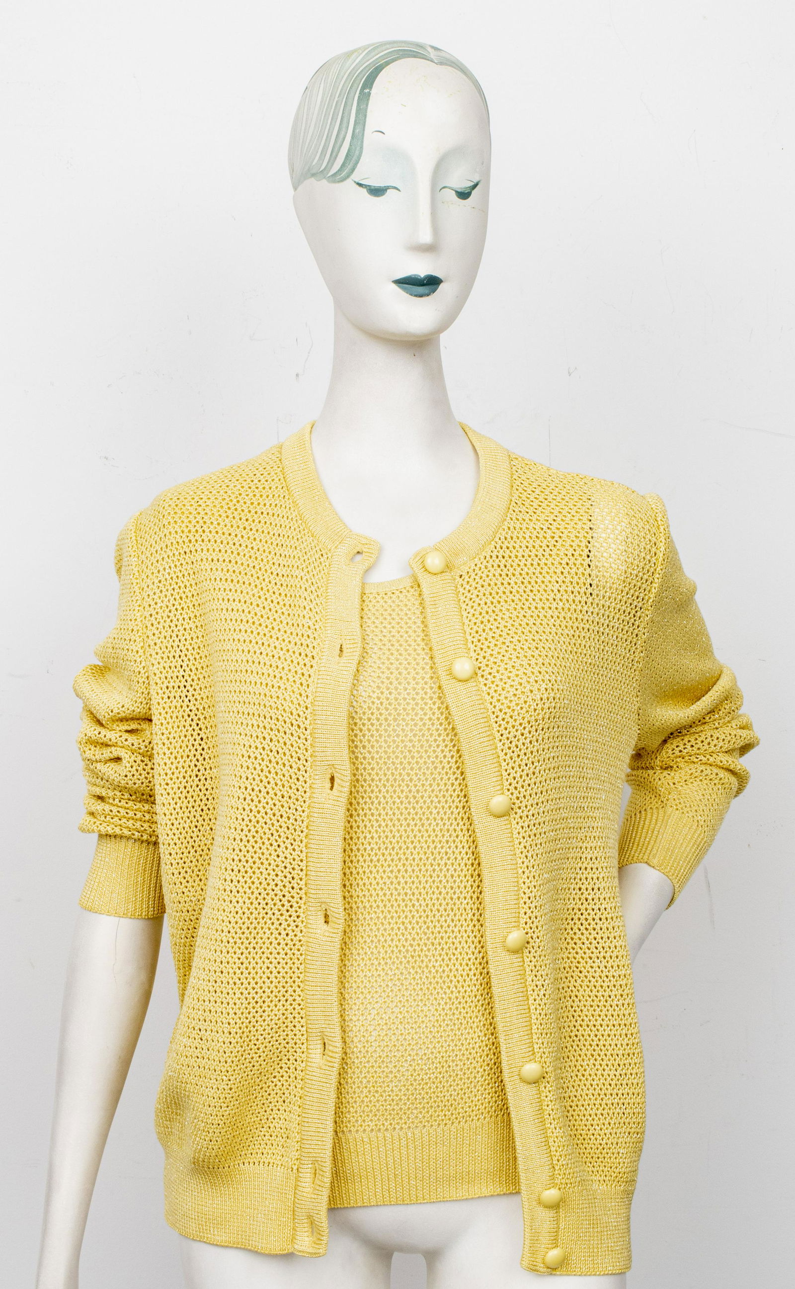 Valentino Yellow Knit Sweater and Shell Set, 2 Pcs (1 of 7)