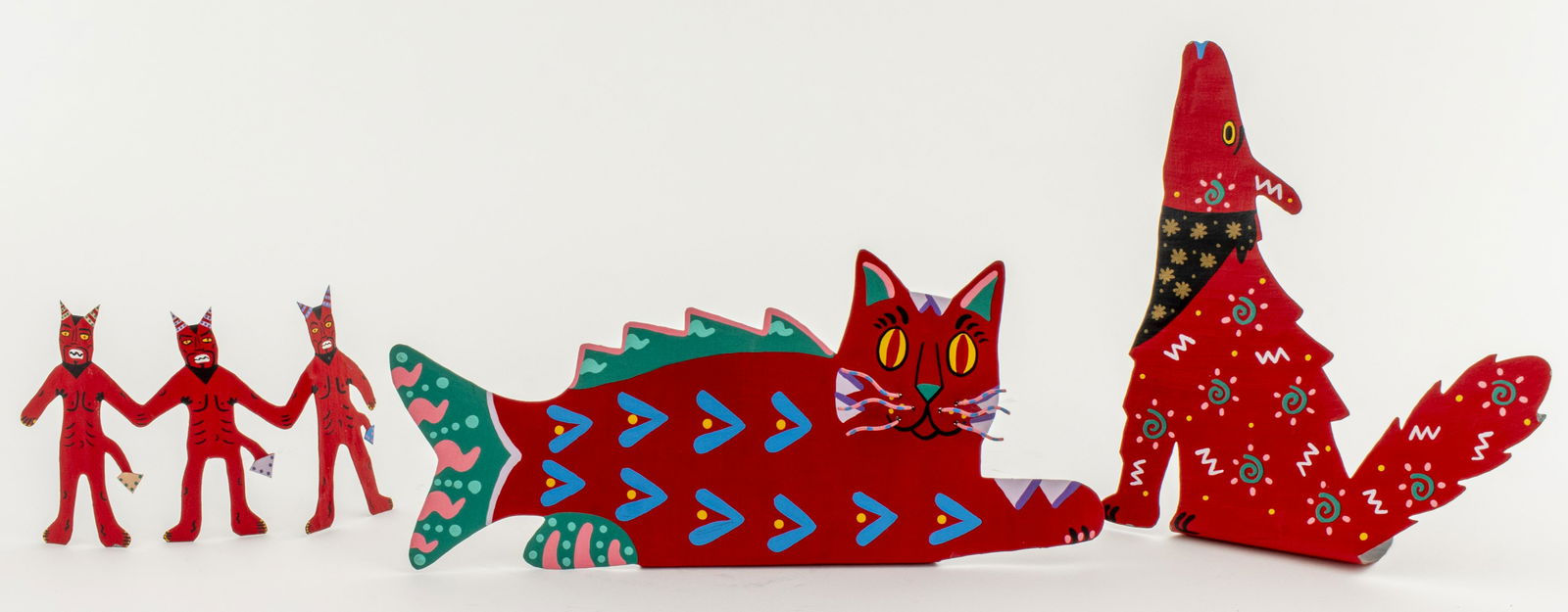 Joe McAlister "Cat, Dog, & The Devil" Outsider Art (1 of 6)