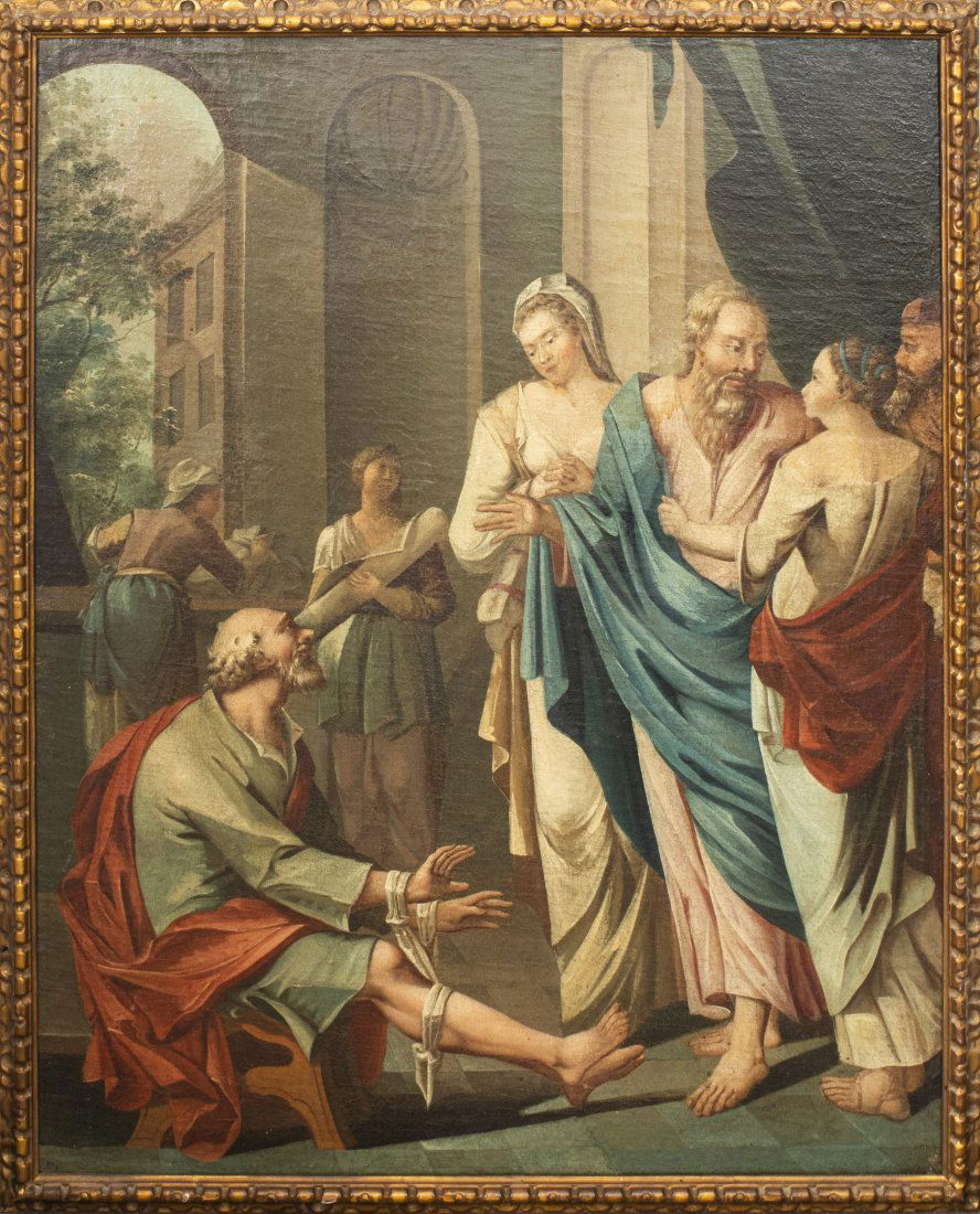 19th C. Italian School Figural Scene Oil on Canvas (1 of 8)