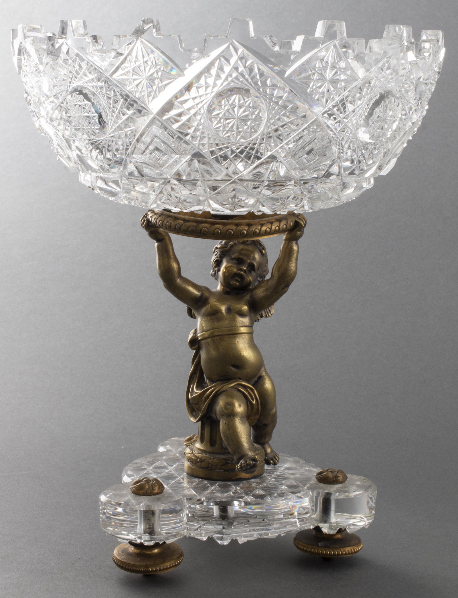 Neoclassical Style Bronze & Cut Crystal Compote (1 of 6)