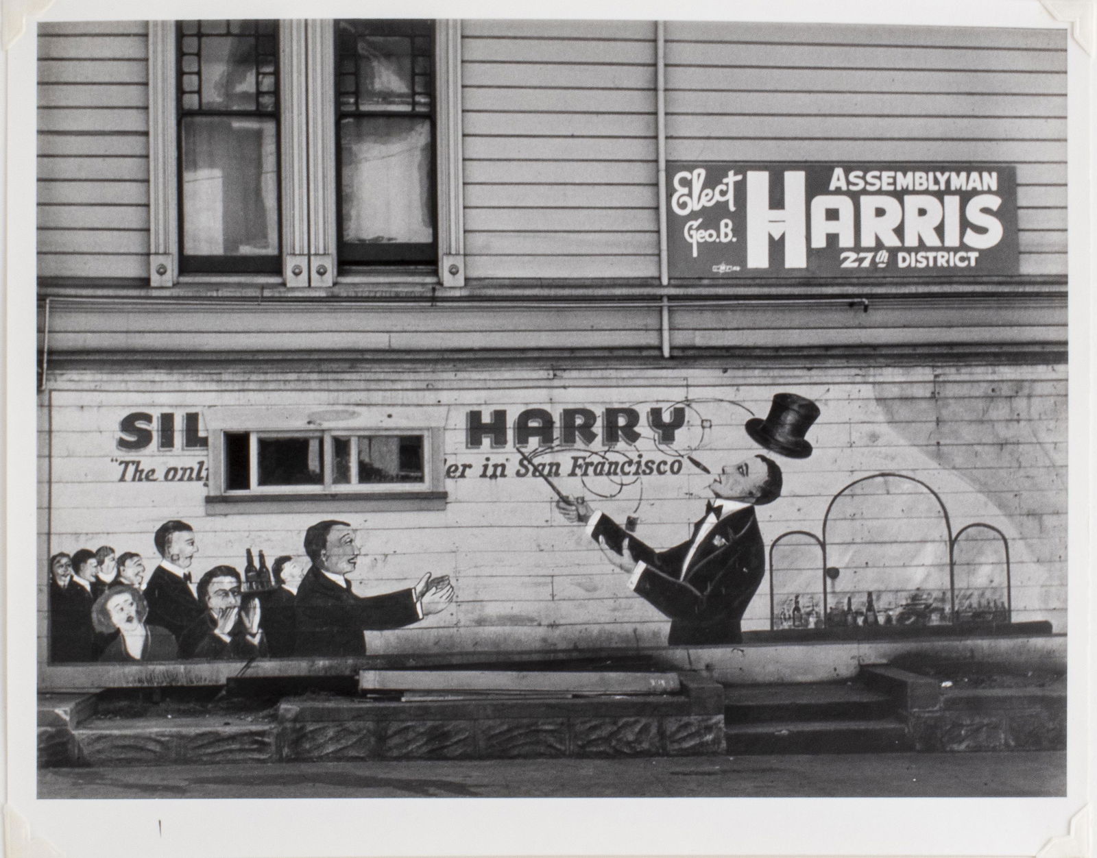 John Gutmann "Silk Hat Harry" Gelatin Silver Print: John Gutmann (German-American, 1905-1998) "Silk Hat Harry, The Only Colored Juggler in San Francisco," gelatin silver print, 1938, printed in 1974, signed on reverse, bearing San Francisco Museum of A