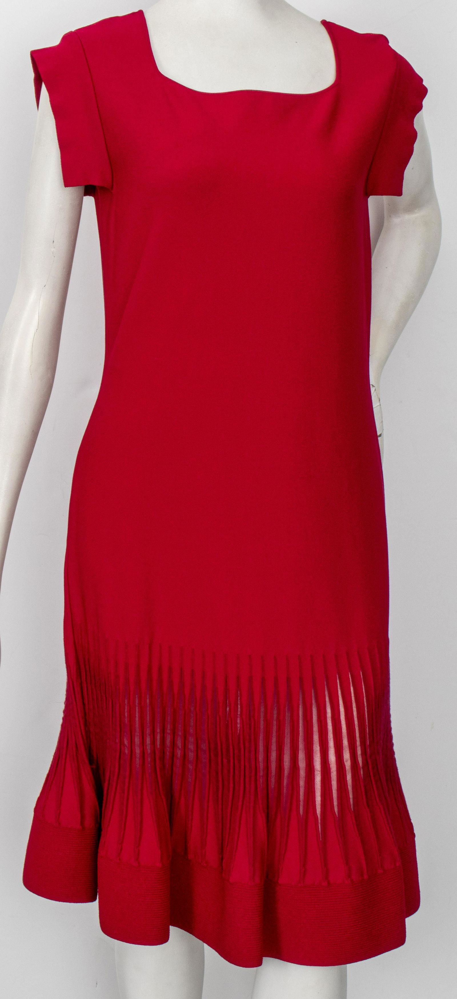 Valentino Red Dress With Sheer Pleats (1 of 7)