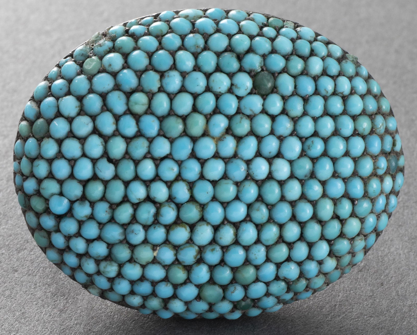 Victorian 14K Rose Gold Oval Turquoise Brooch (1 of 3)