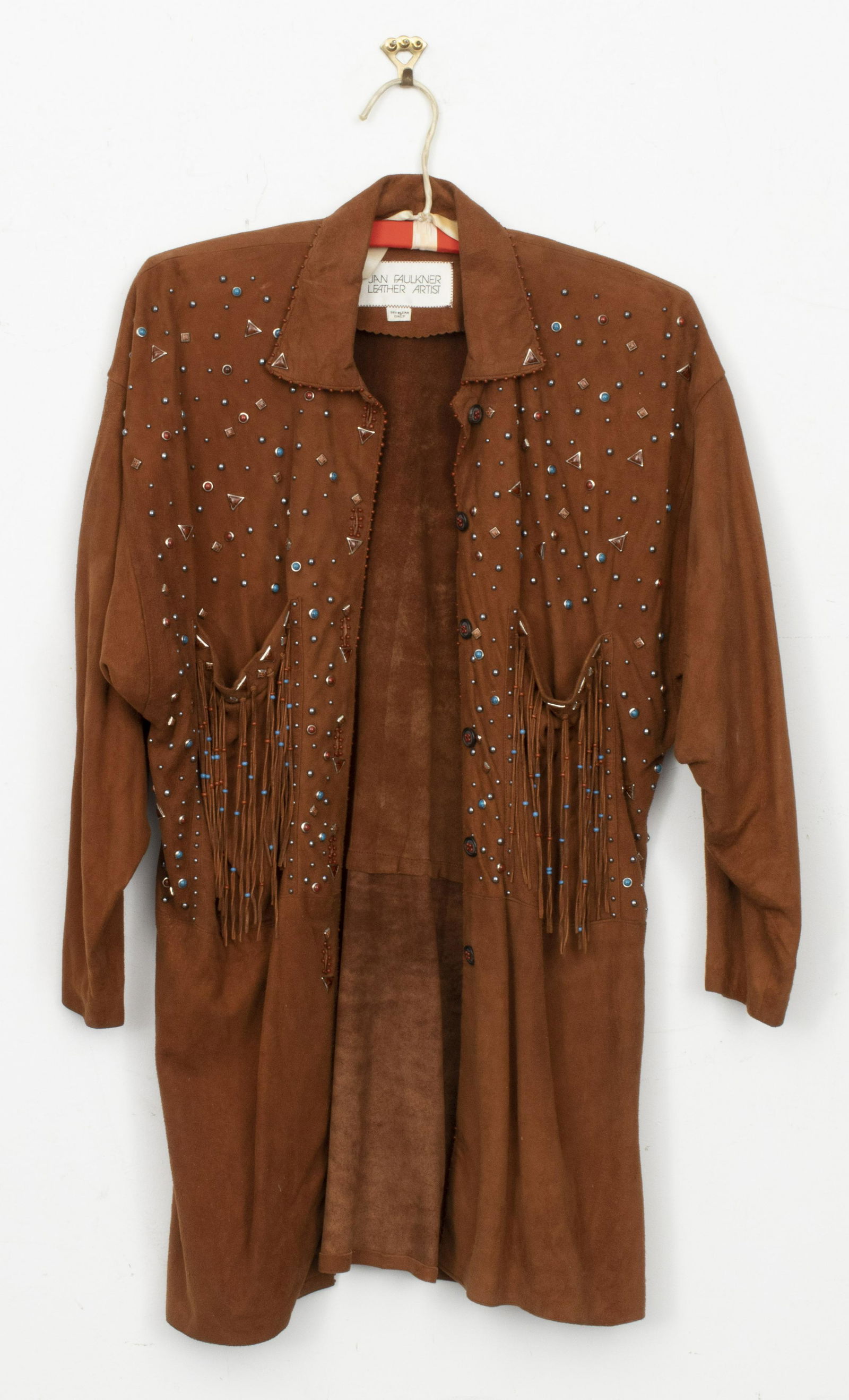 Jan Faulkner Embellished Brown Suede Blouse (1 of 4)