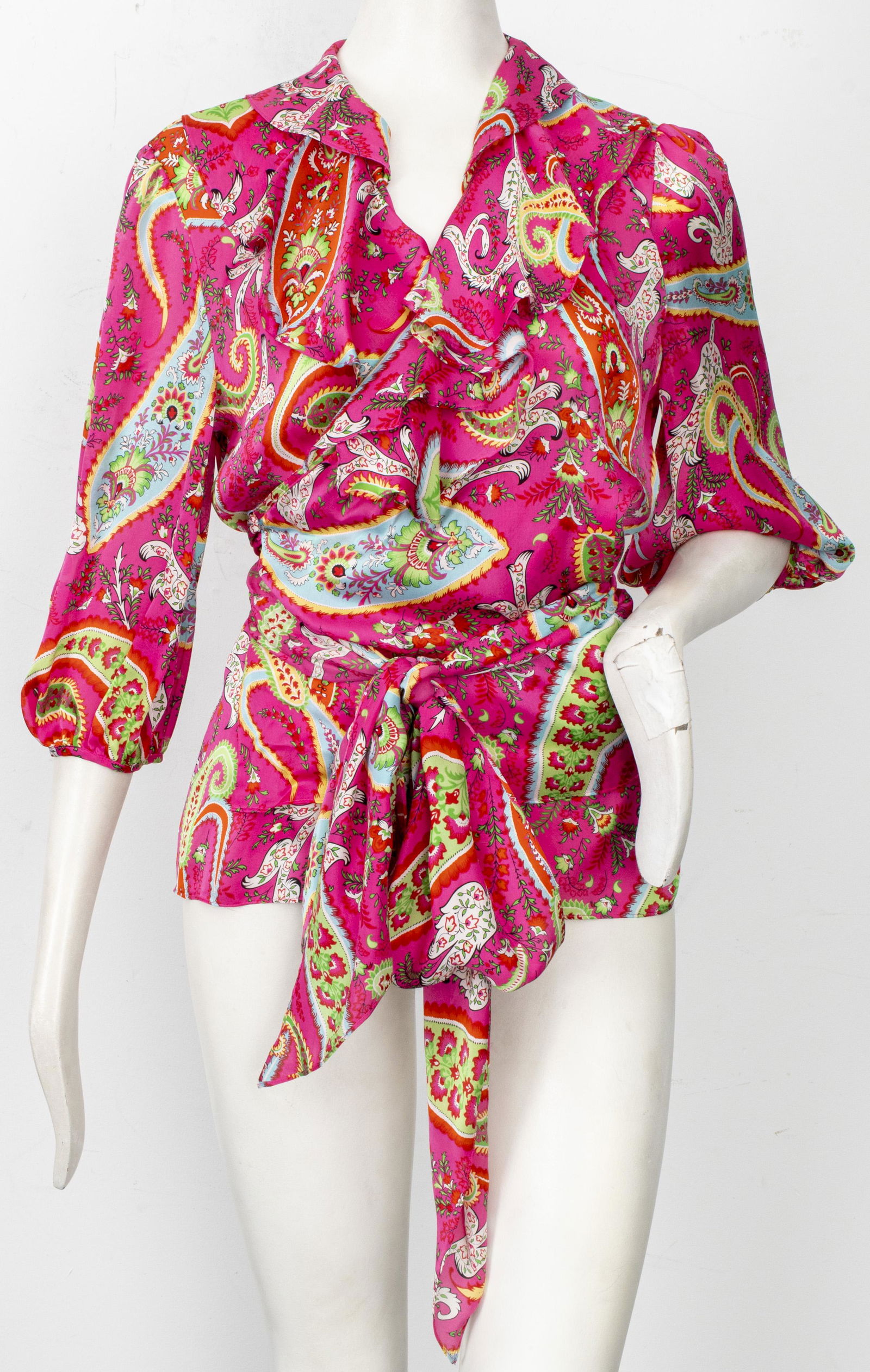 Ralph Lauren Pink Paisley Silk Blouse (1 of 8)