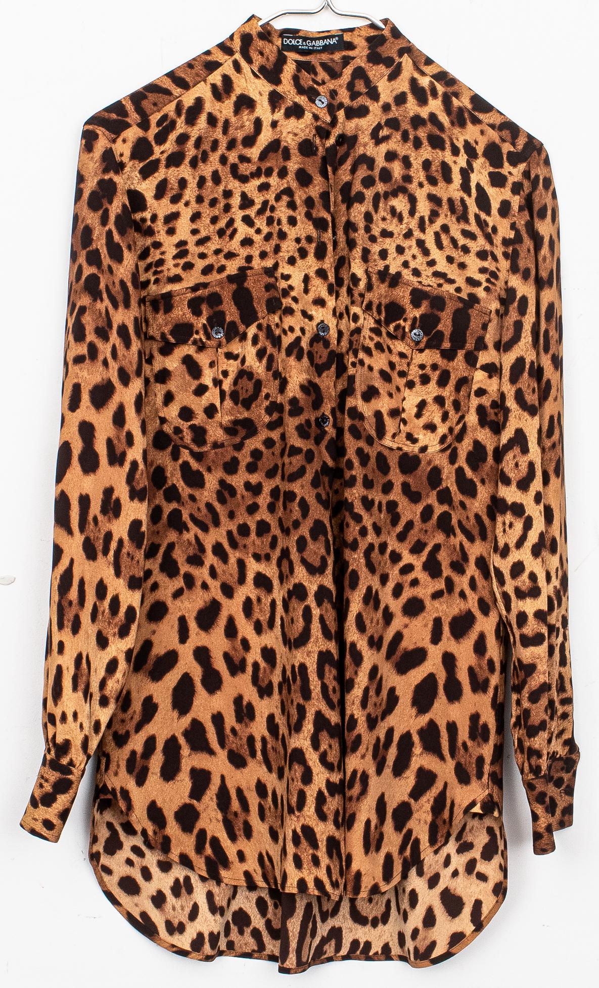 Dolce & Gabbana Leopard Print Button Down Blouse (1 of 3)