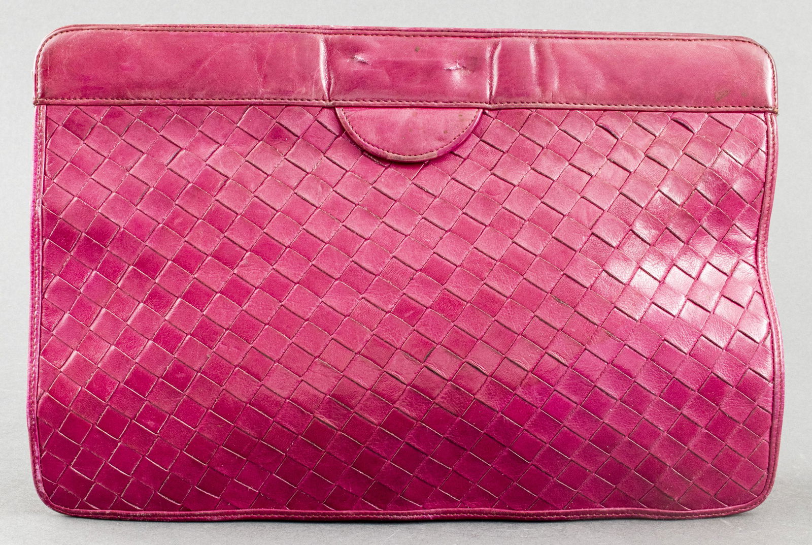 Purple Woven Leather Clutch Handbag (1 of 6)