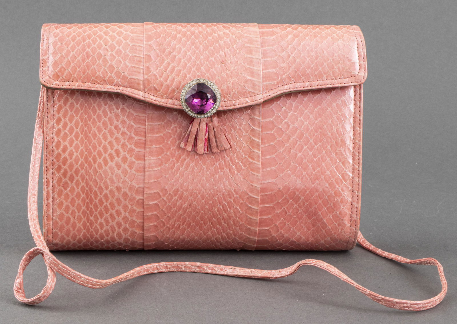Pink Python-Print And Crystal Handbag (1 of 6)