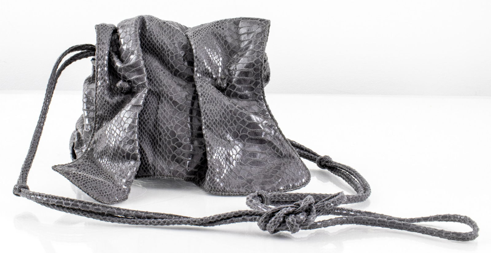 Carlos Falchi Grey Snake-Print Handbag (1 of 5)