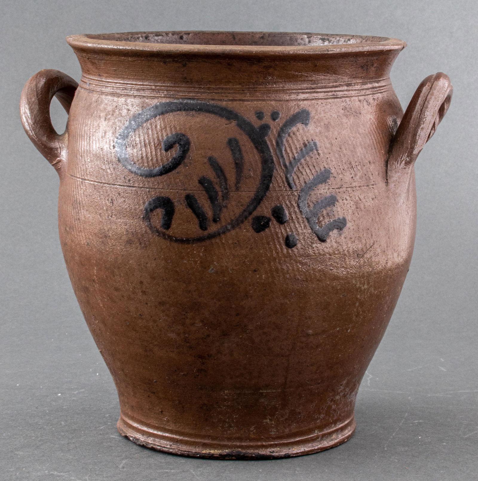 Double Handled Brown Glazed Stoneware Vessel (1 of 4)