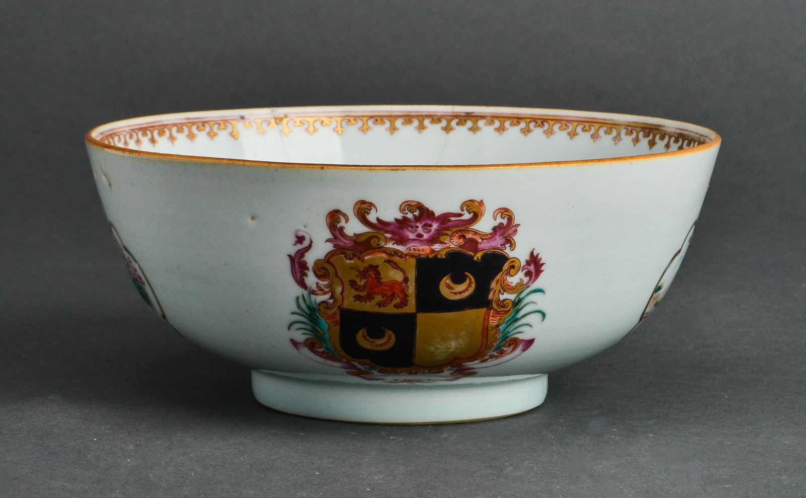 Chinese Export "Armorial" Porcelain Bowl, 19th C. (1 of 10)