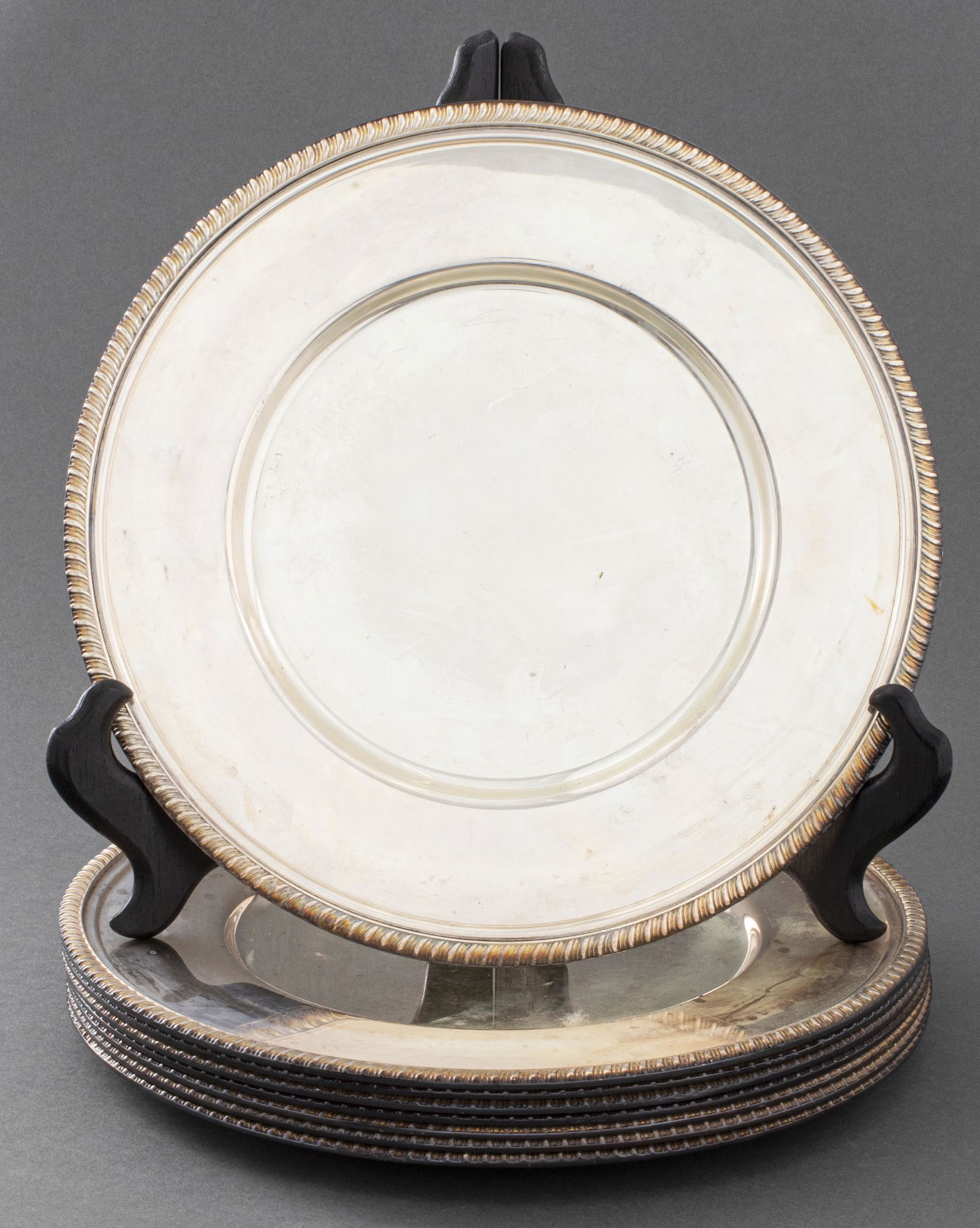 Old Sheffield Silver Plate Set of 8 Plates (1 of 4)