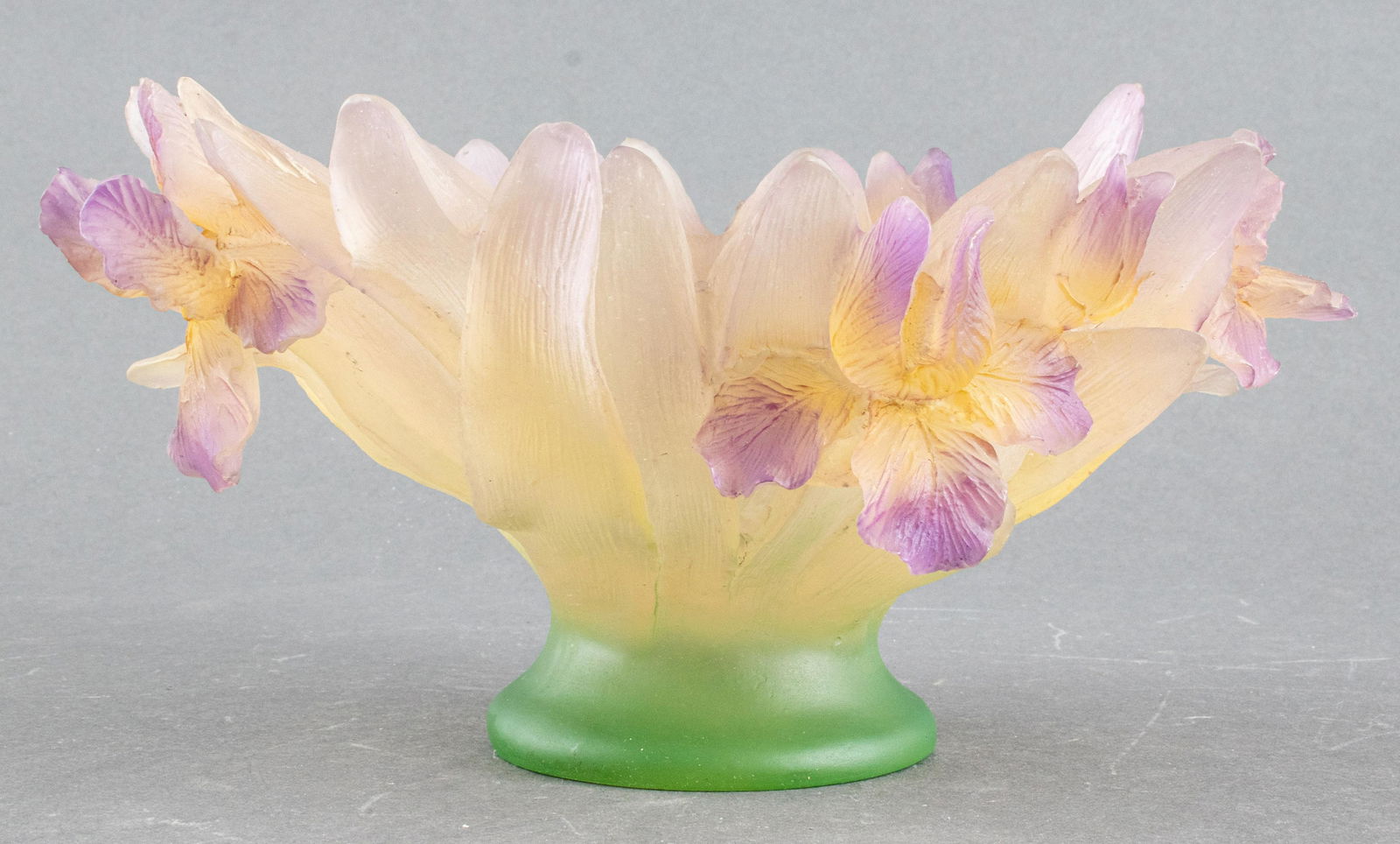 Art Nouveau / Daum Style Iris Bowl on Footed Base (1 of 3)