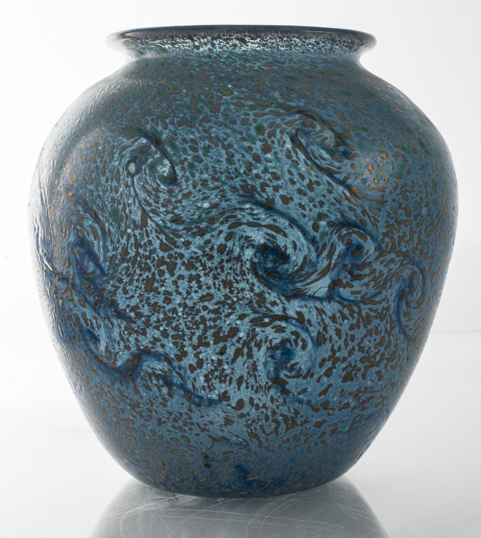 Hand-Blown Blue Art Glass Vase (1 of 3)