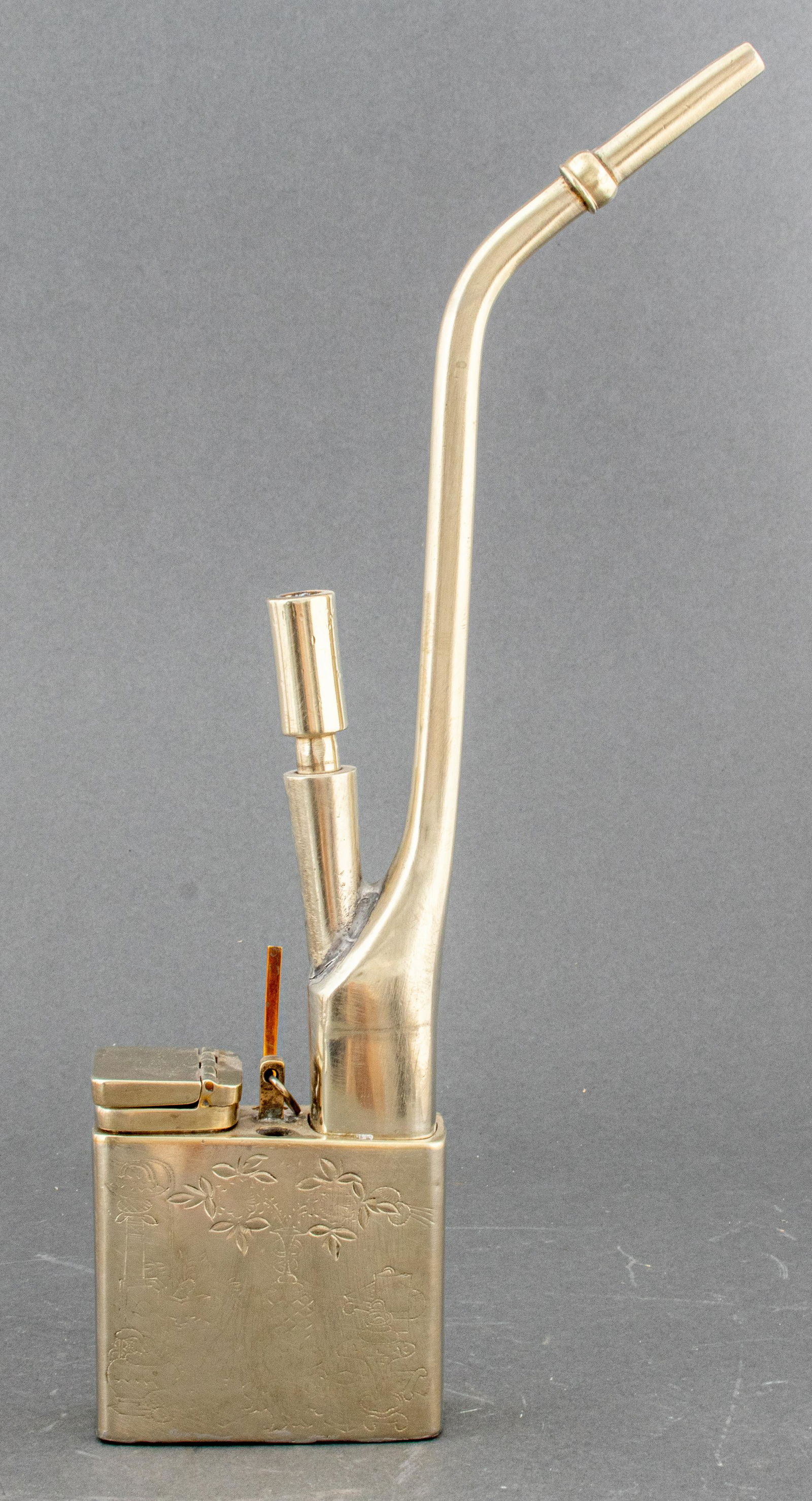 Chinese Paktong Engraved Water Pipe (1 of 3)