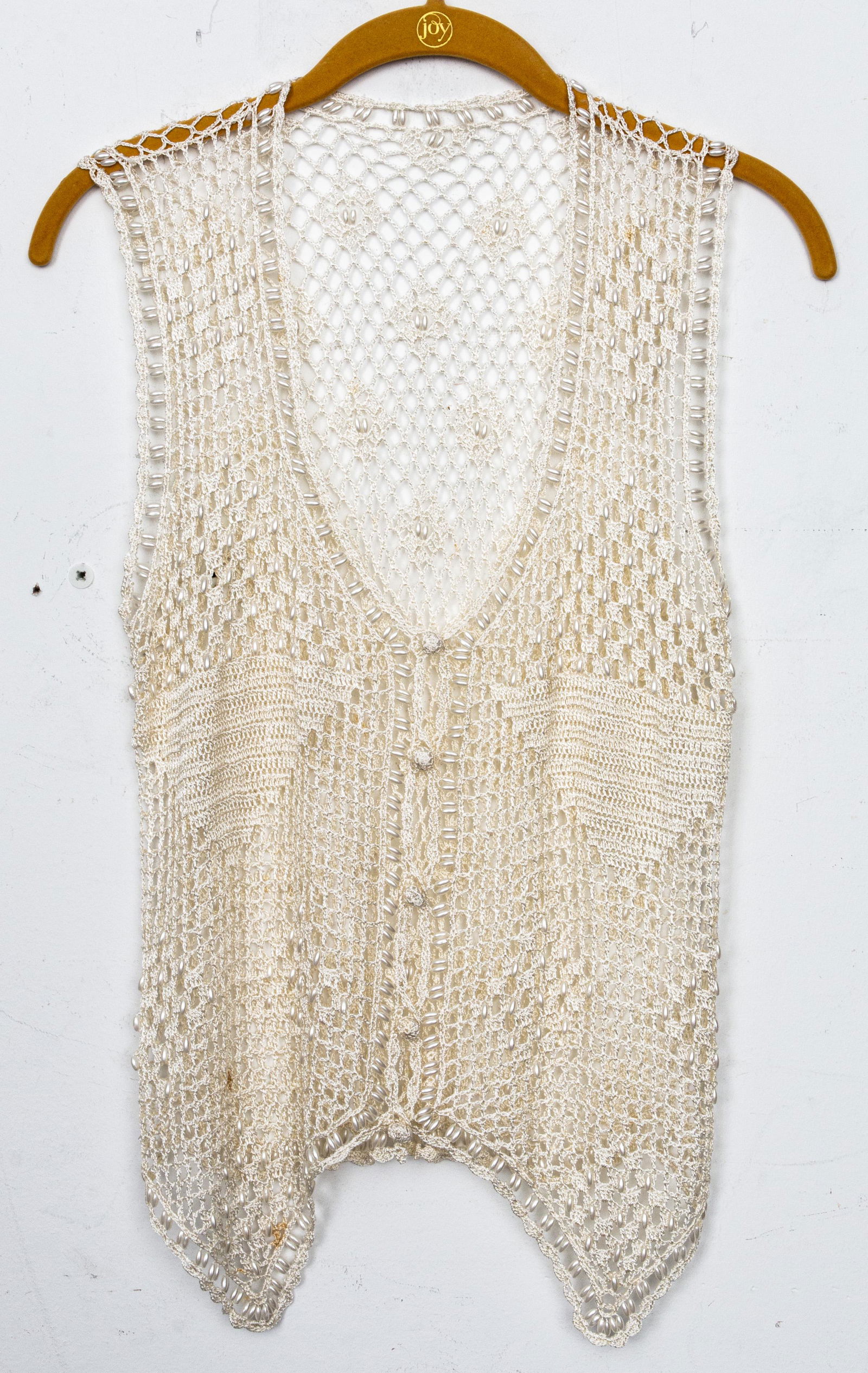 Vintage Crocheted Button-Up Vest Top (1 of 3)
