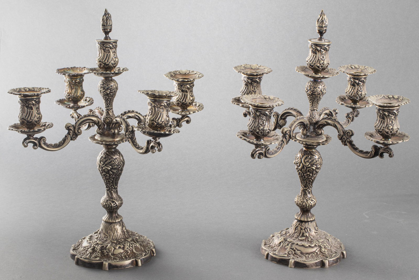 Gorham Rococo Style Silver-Plate Candelabra, Pair (1 of 10)