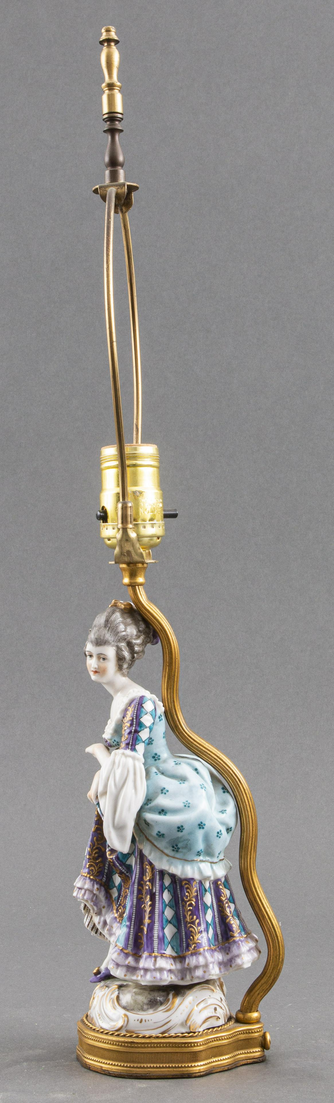 Continental Rococo Porcelain Figural Table Lamp (1 of 5)
