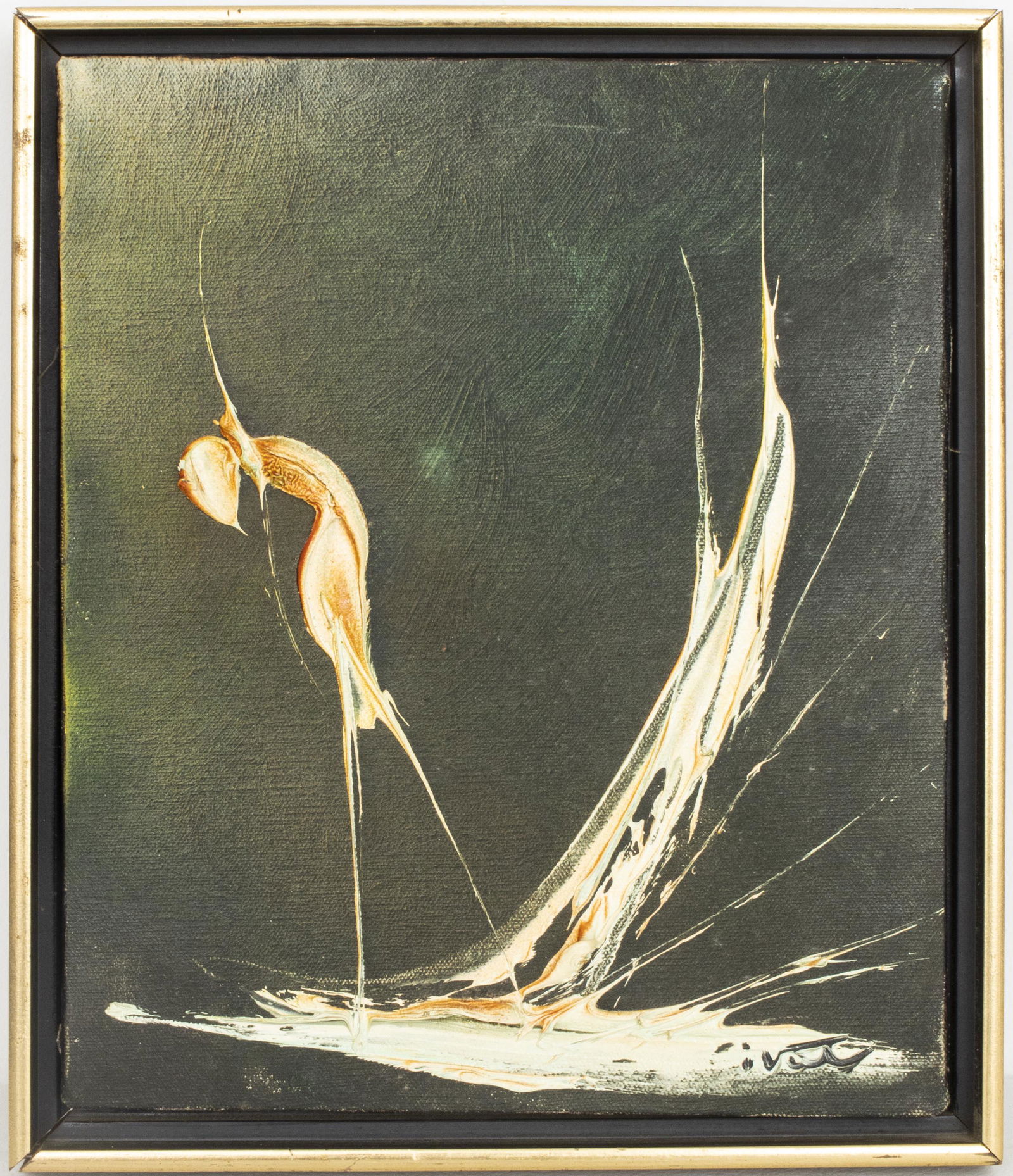 Illegibly Signed Abstract Oil on Canvas (1 of 5)