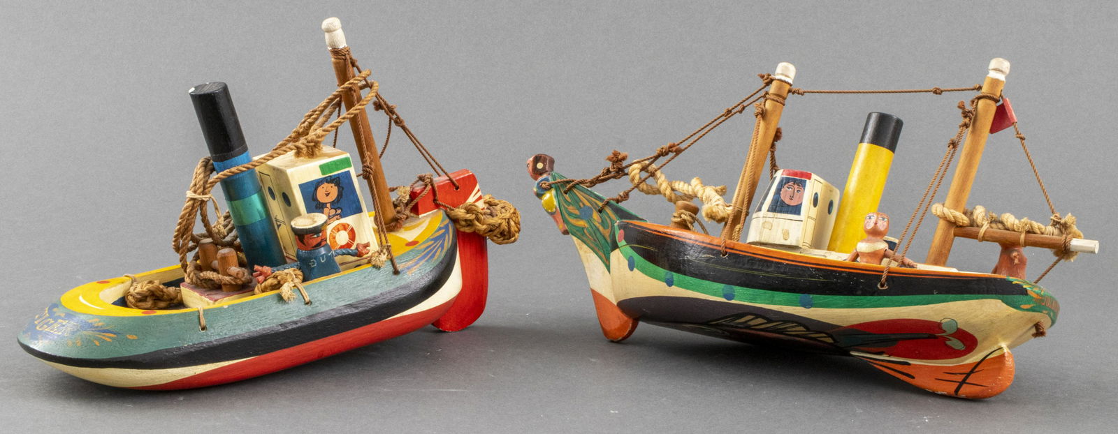 Sam Smith Hand Carved & Painted Wooden Boats, 2 (1 of 6)