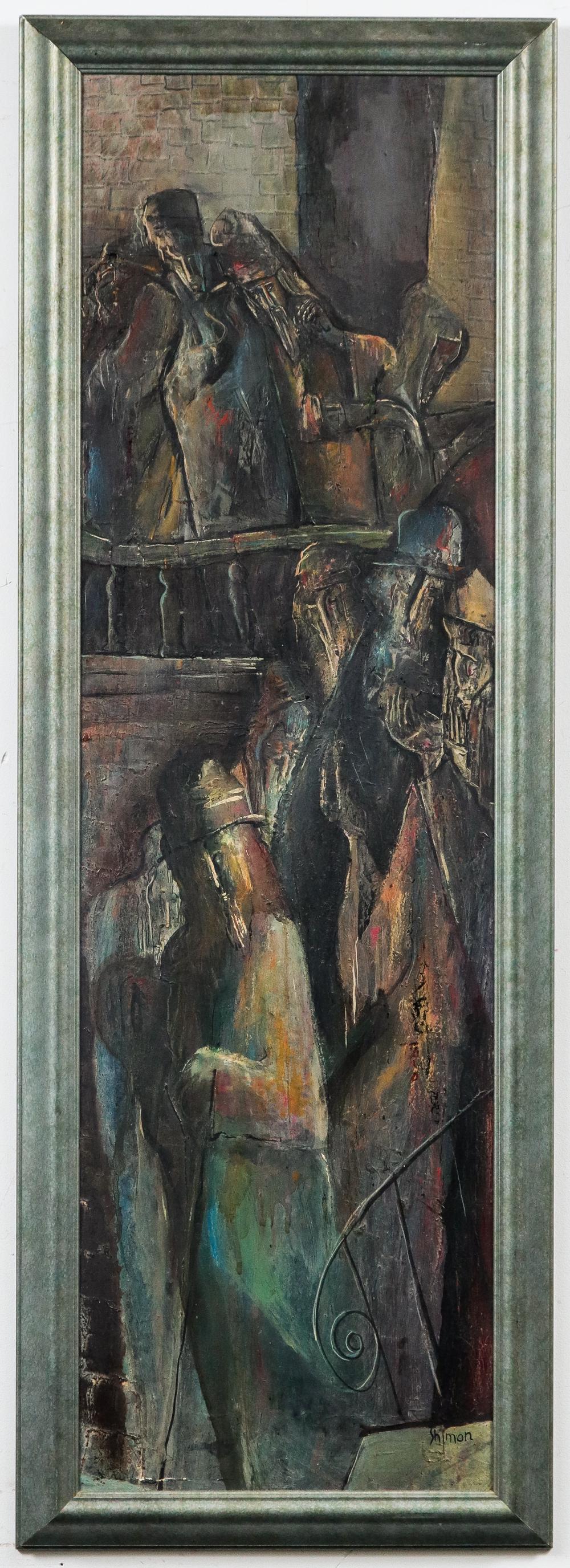Paul Shimon "Dark Figures" Oil on Board (1 of 6)