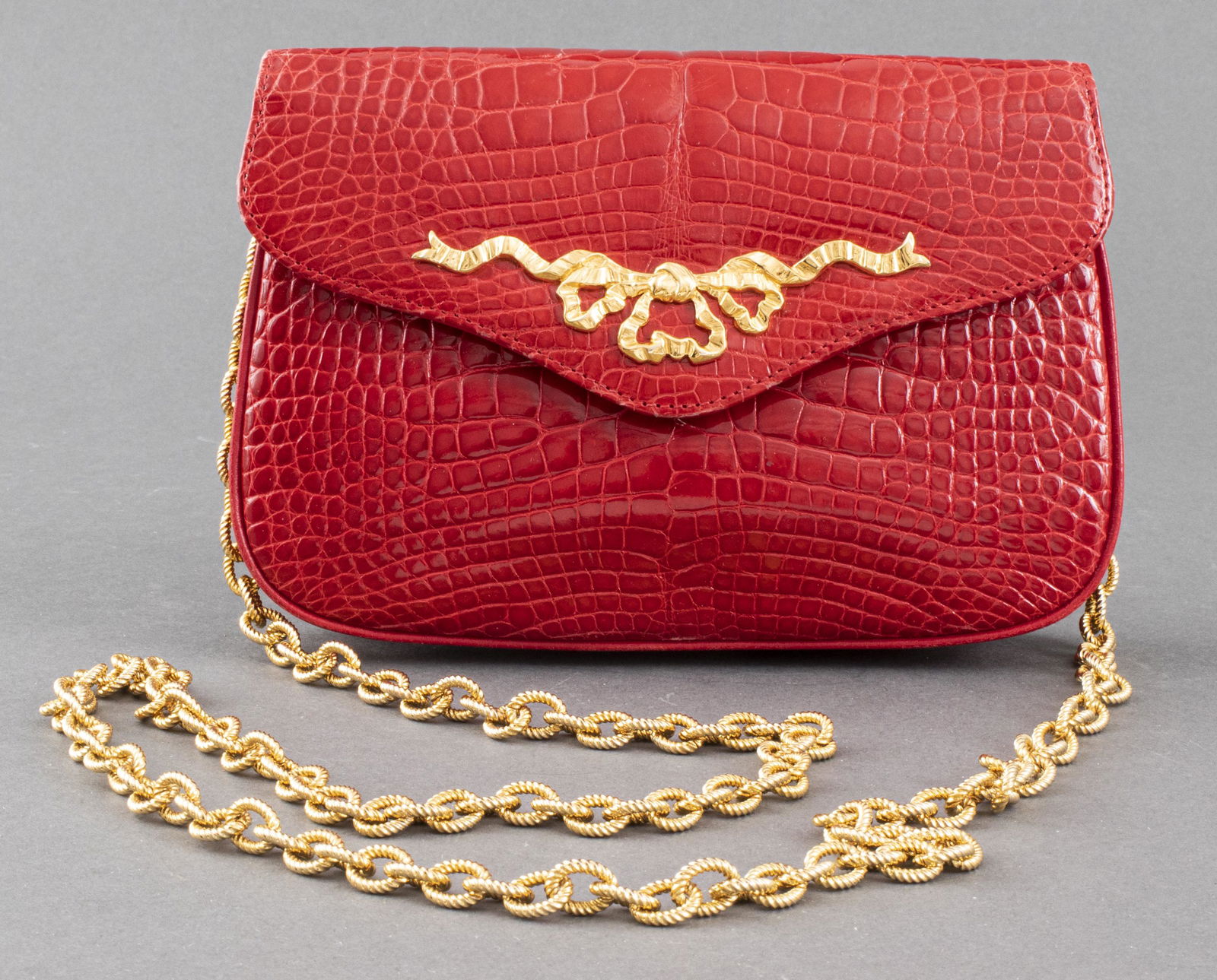 Kuc Red Alligator Clutch Handbag (1 of 6)