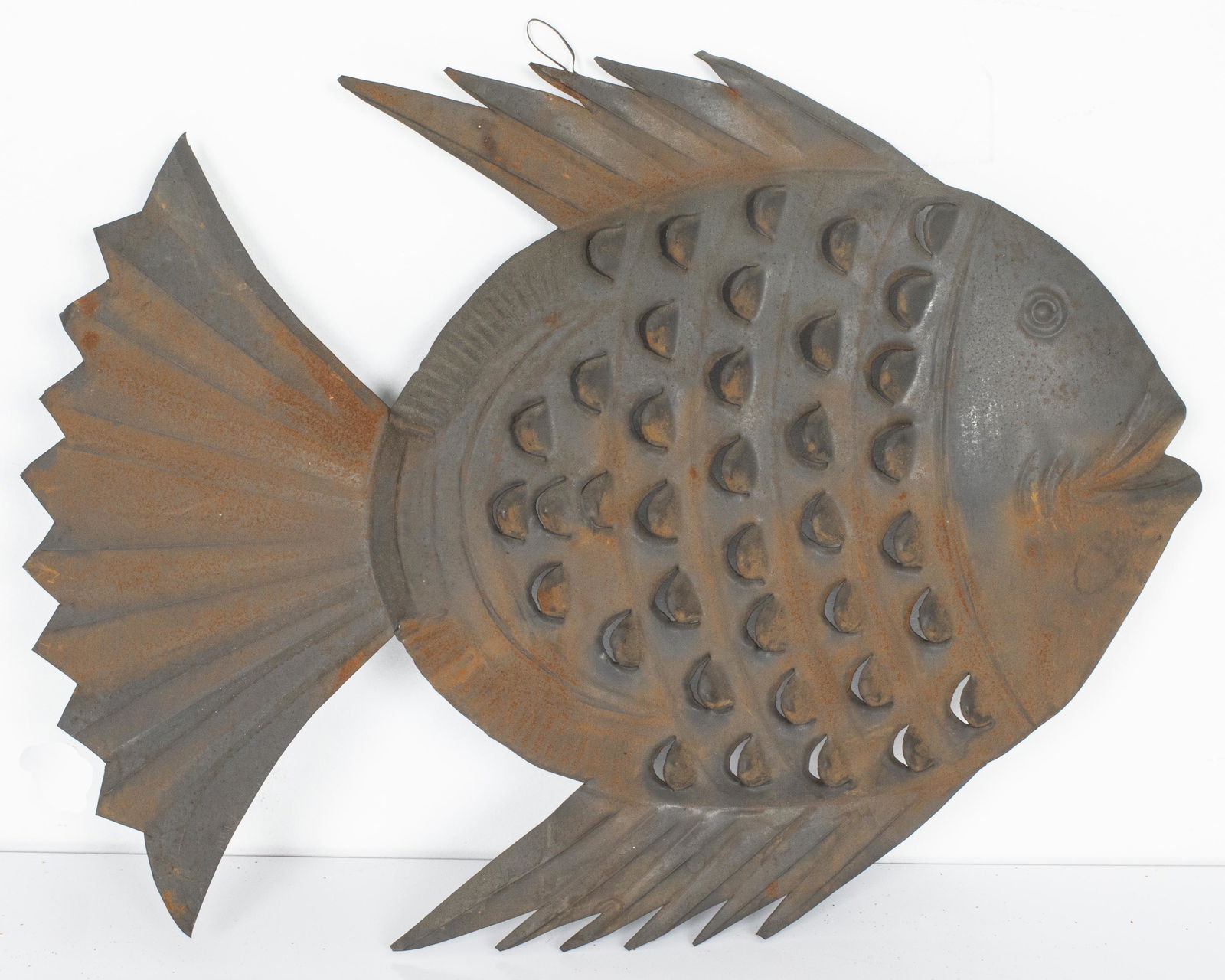 Folk Art "Fish" Metal Wall Sculpture (1 of 4)