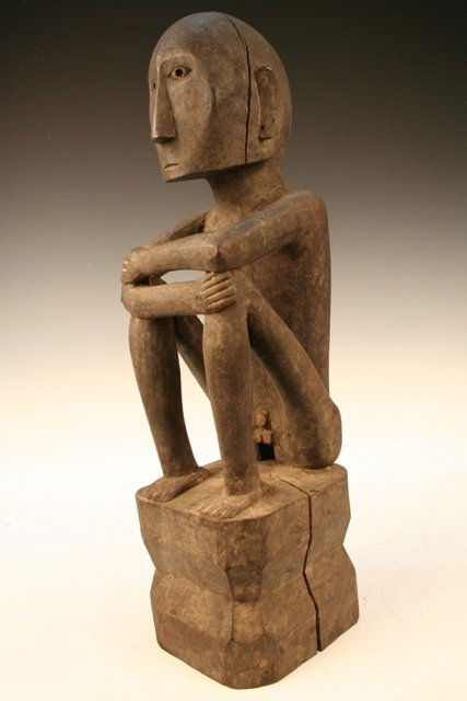 Seated Wood Bulul Figure 19th C. Philippines - 2