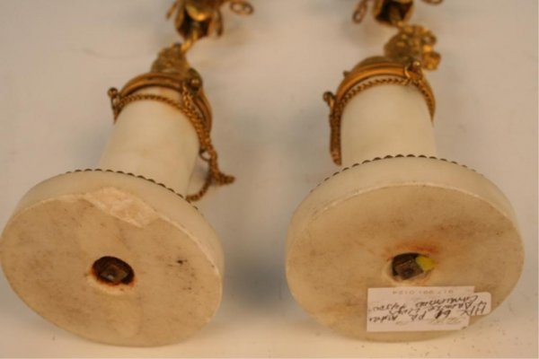 Pair of Victorian Lion Gilt-Bronze Candlesticks