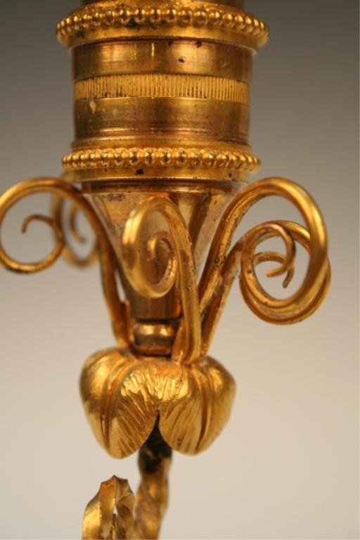 Pair of Victorian Lion Gilt-Bronze Candlesticks - 2
