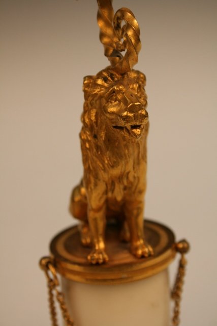 Pair of Victorian Lion Gilt-Bronze Candlesticks - 3