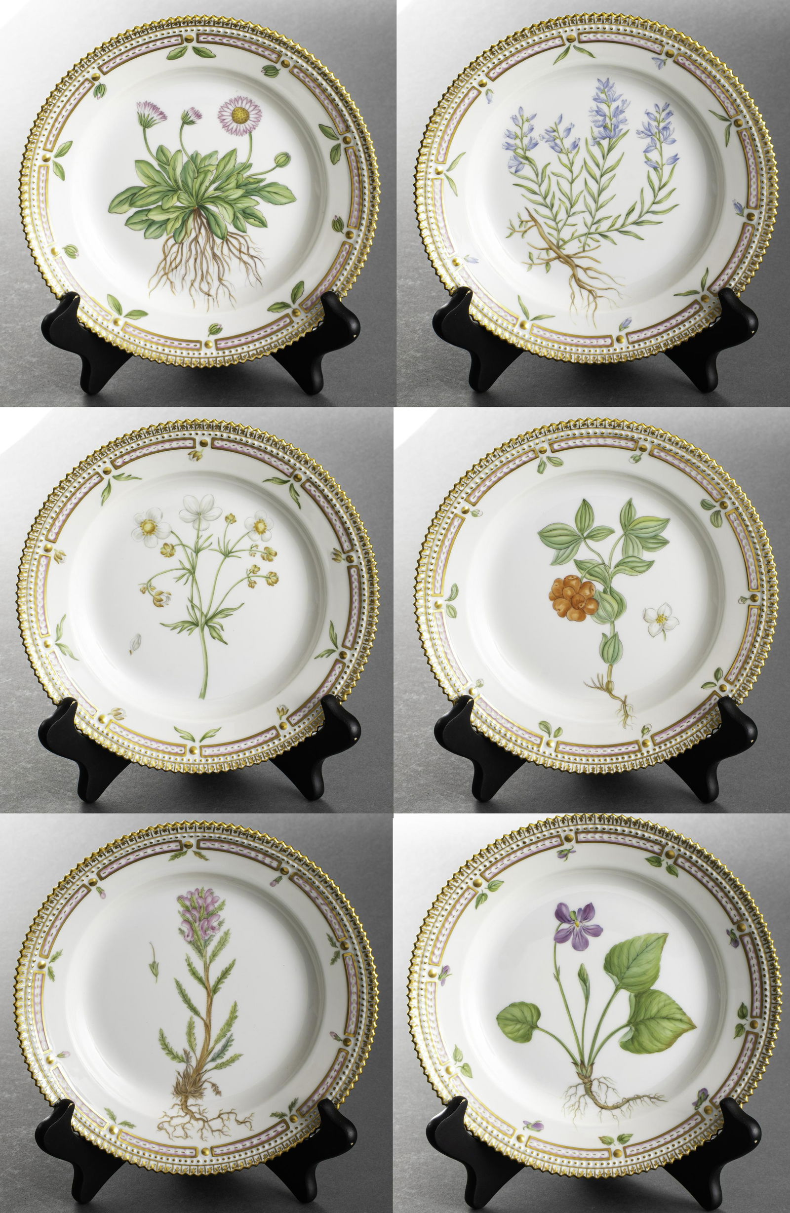 Royal Copenhagen "Flora Danica" Salad Plates, 6 (1 of 12)
