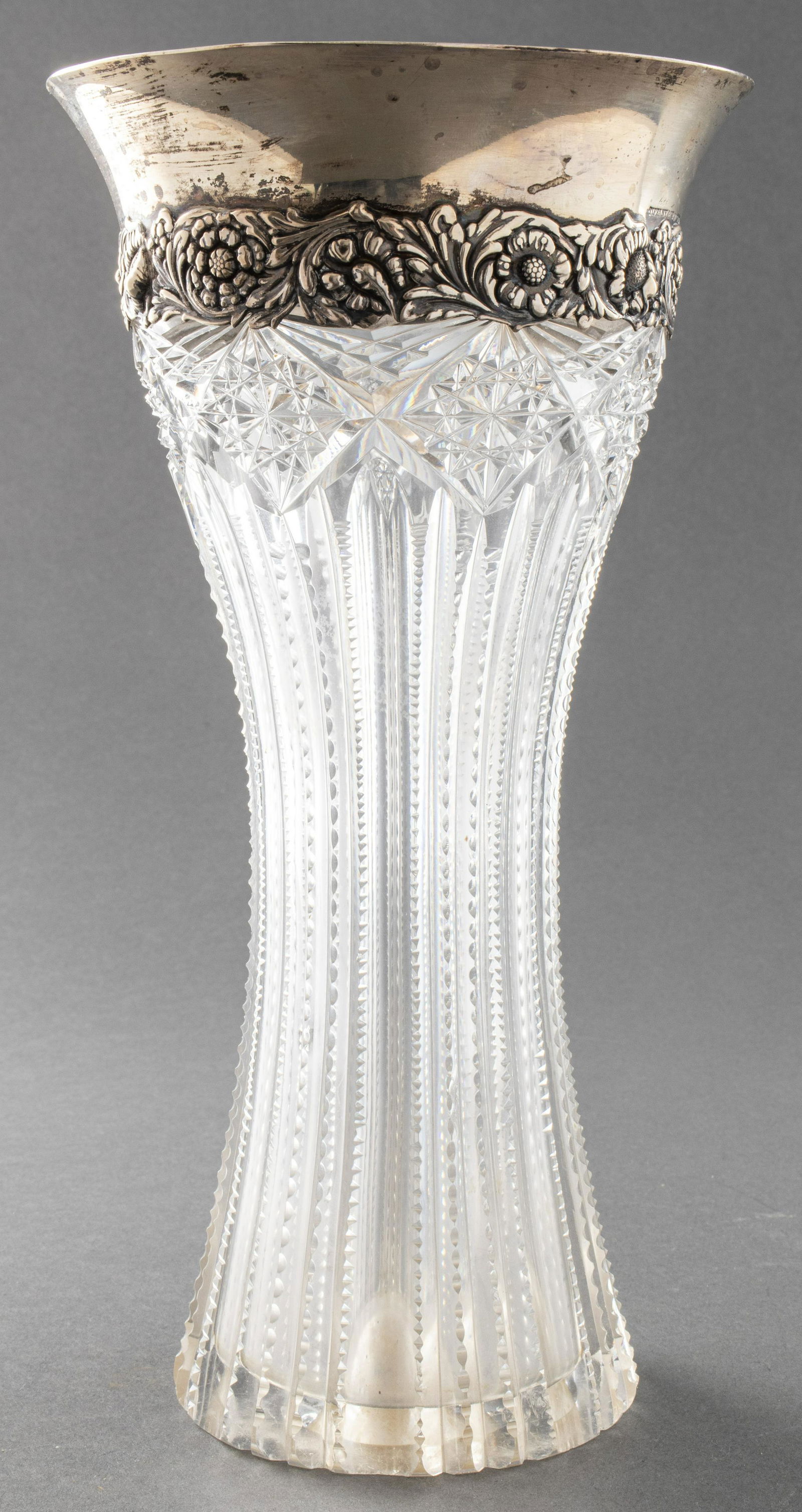 Tiffany & Co. Silver Mounted Cut Glass Vase (1 of 4)