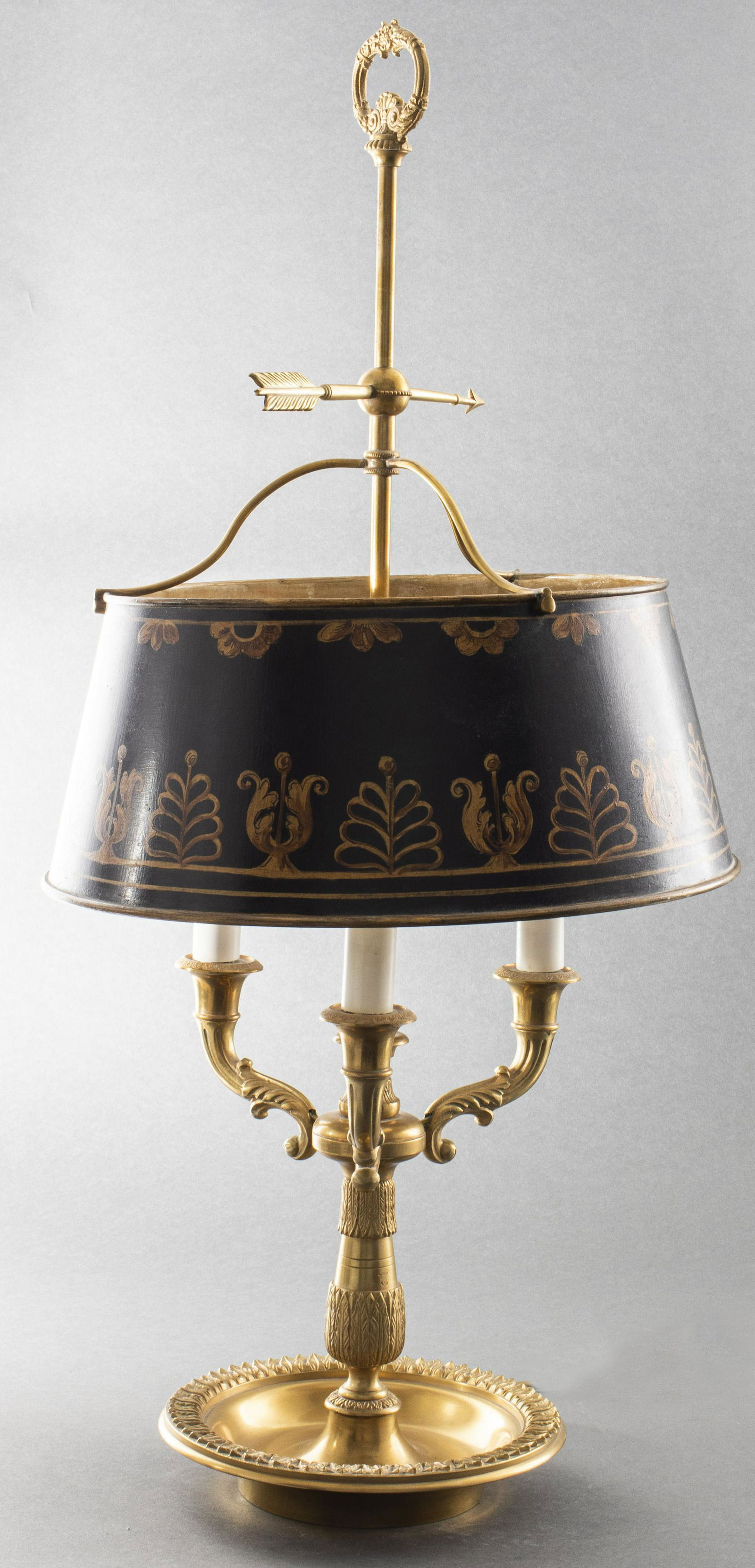 Empire Style Gilt Bronze Bouillotte And Tole Lamp (1 of 9)