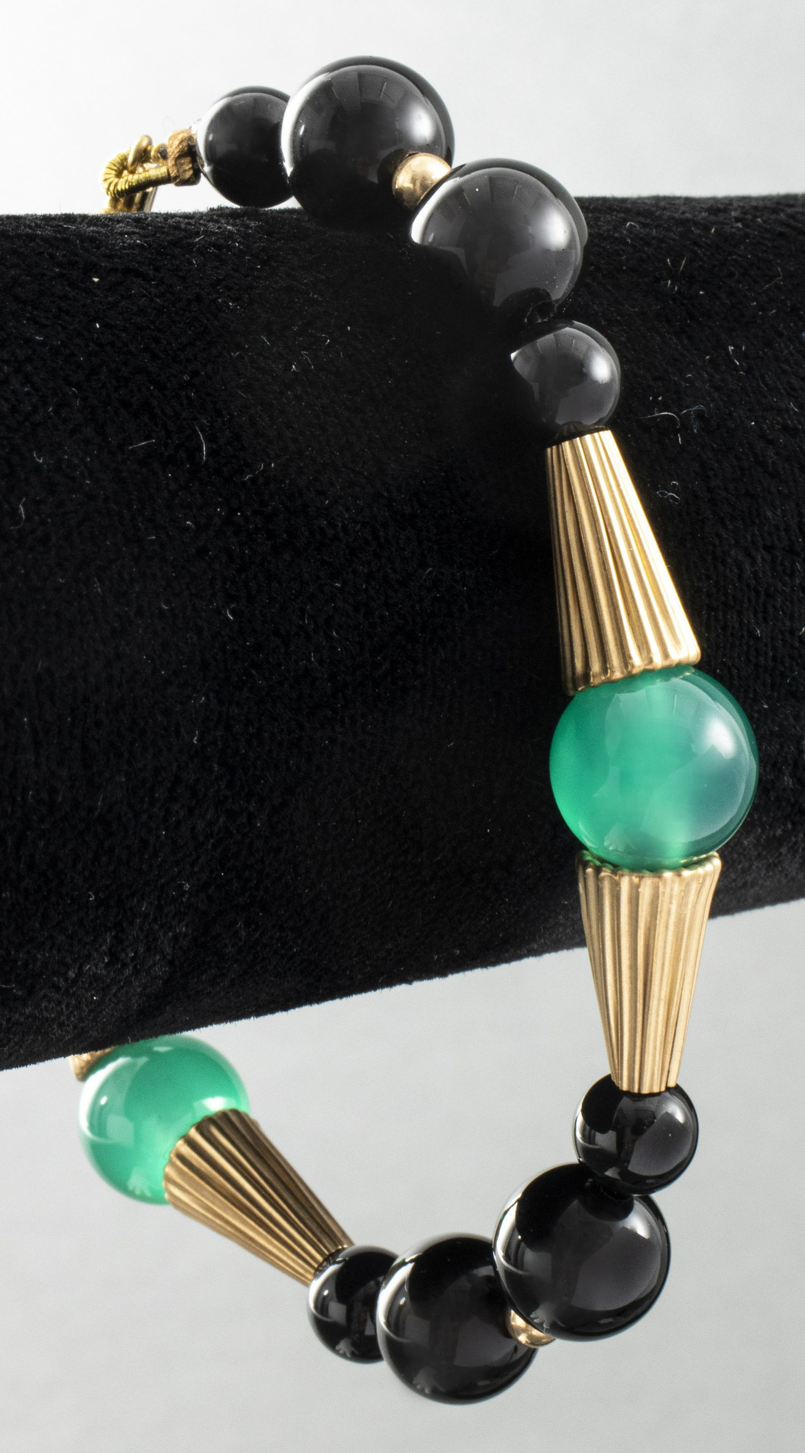 Attr. Cartier 14K Yellow Gold & Onyx Bracelet (1 of 3)