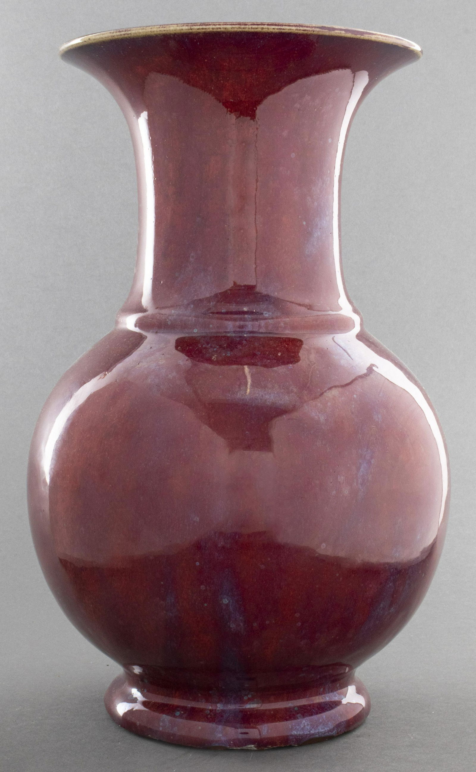 Chinese Sang de Boeuf / Oxblood Earthenware Vase (1 of 5)