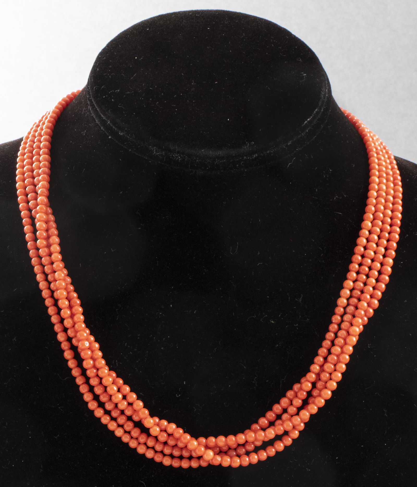 Vintage Four Strand Coral Beaded Necklace (1 of 5)