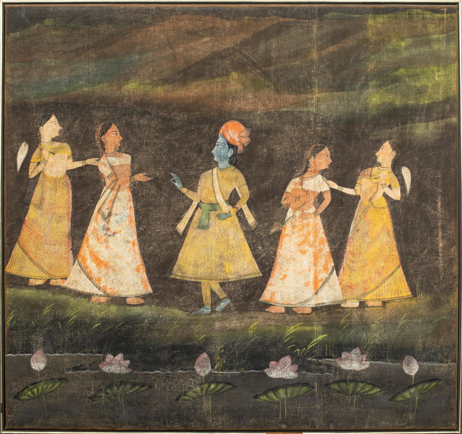 Indian Pichhwai Painting on Cloth Shrine Hanging (1 of 7)