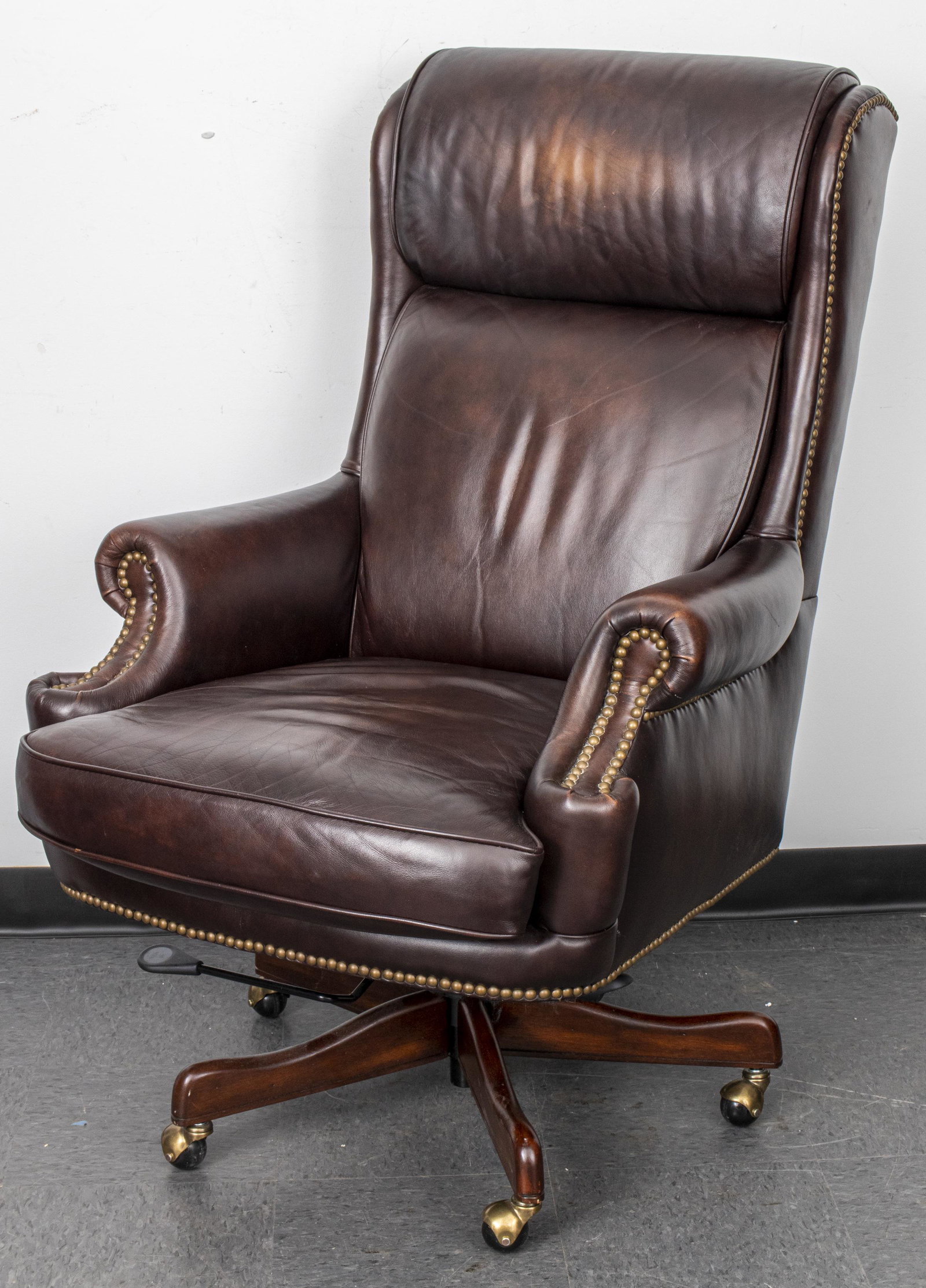 Georgian Style Leather Upholstered Office Chair (1 of 9)
