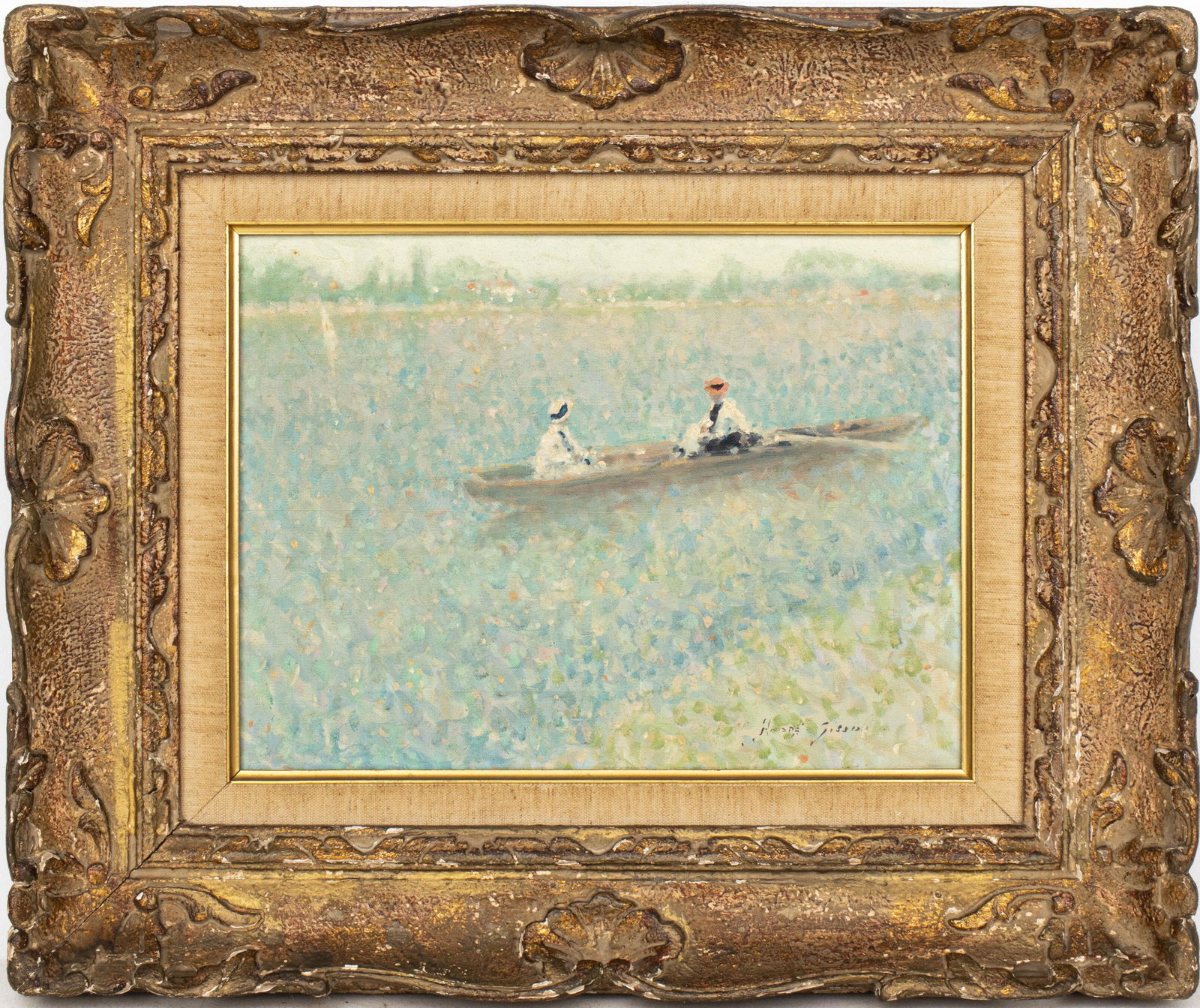 André Gisson Impressionist River Scene Oil (1 of 7)