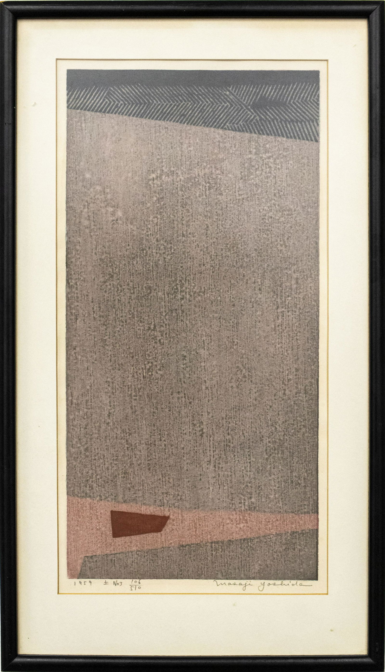 Masaji Yoshida "Ground No. 3" Woodblock Print (1 of 4)