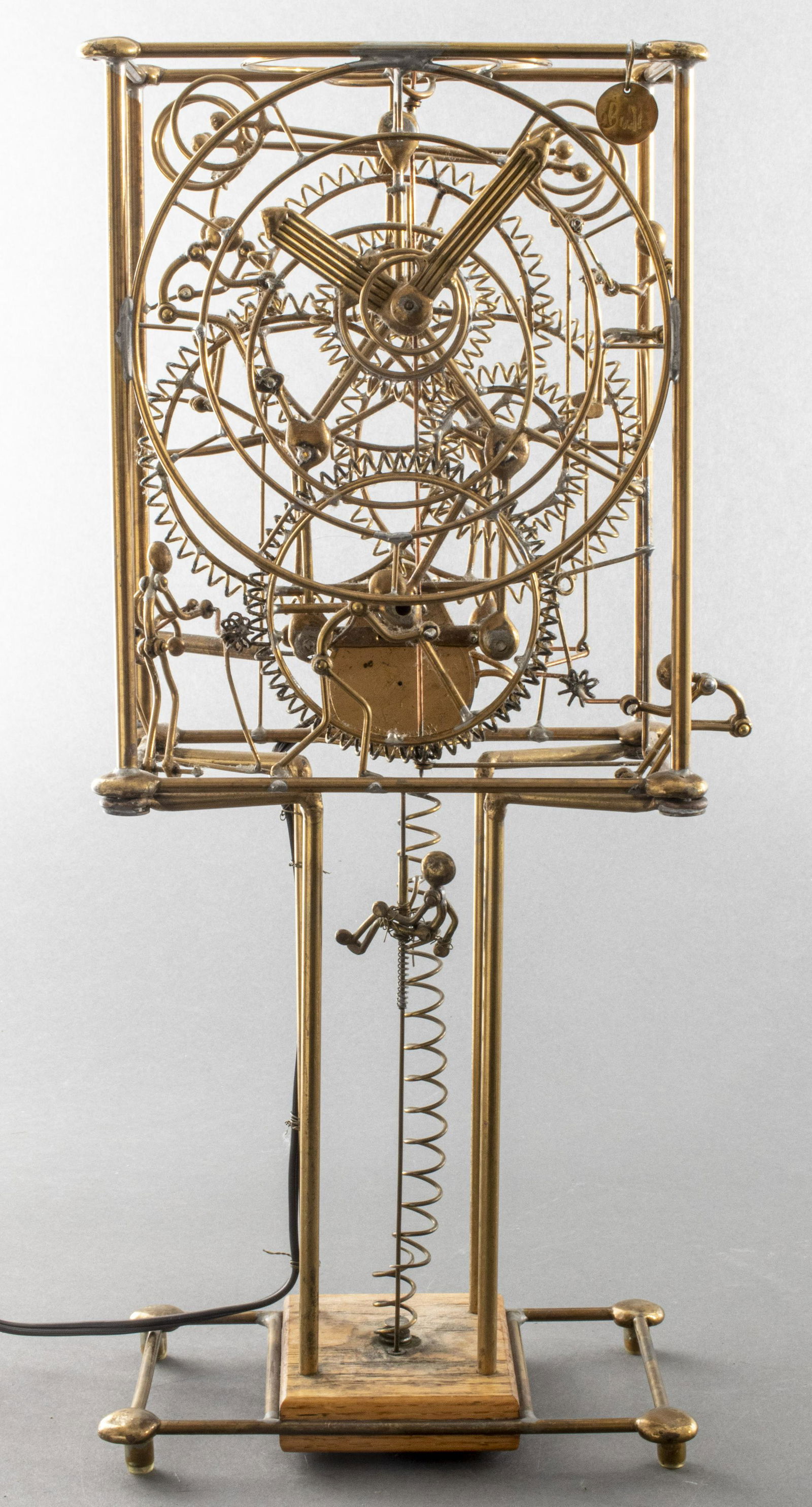 Rare Whimsical Gilt Metal Autotrol Skeleton Clock (1 of 9)