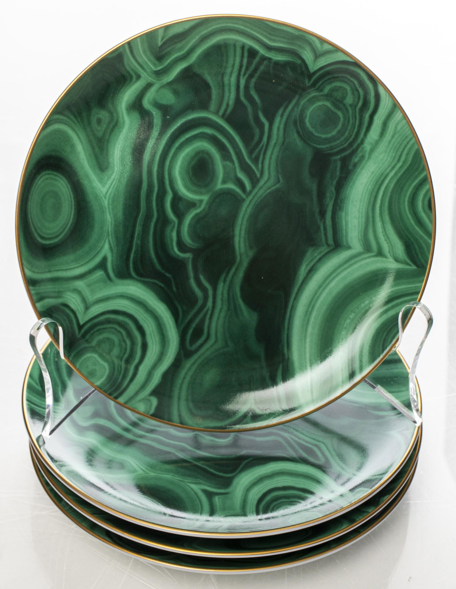 L'Objet Malachite Porcelain Canape Plates, 4 (1 of 2)
