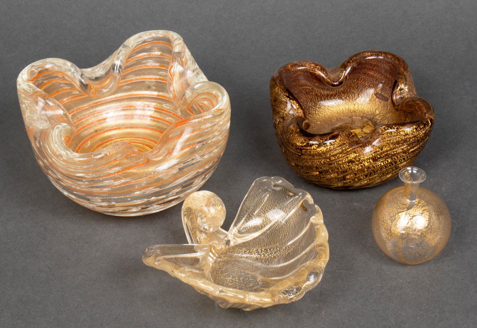Organic Form Gold Murano Glass Vessels, 4 (1 of 6)